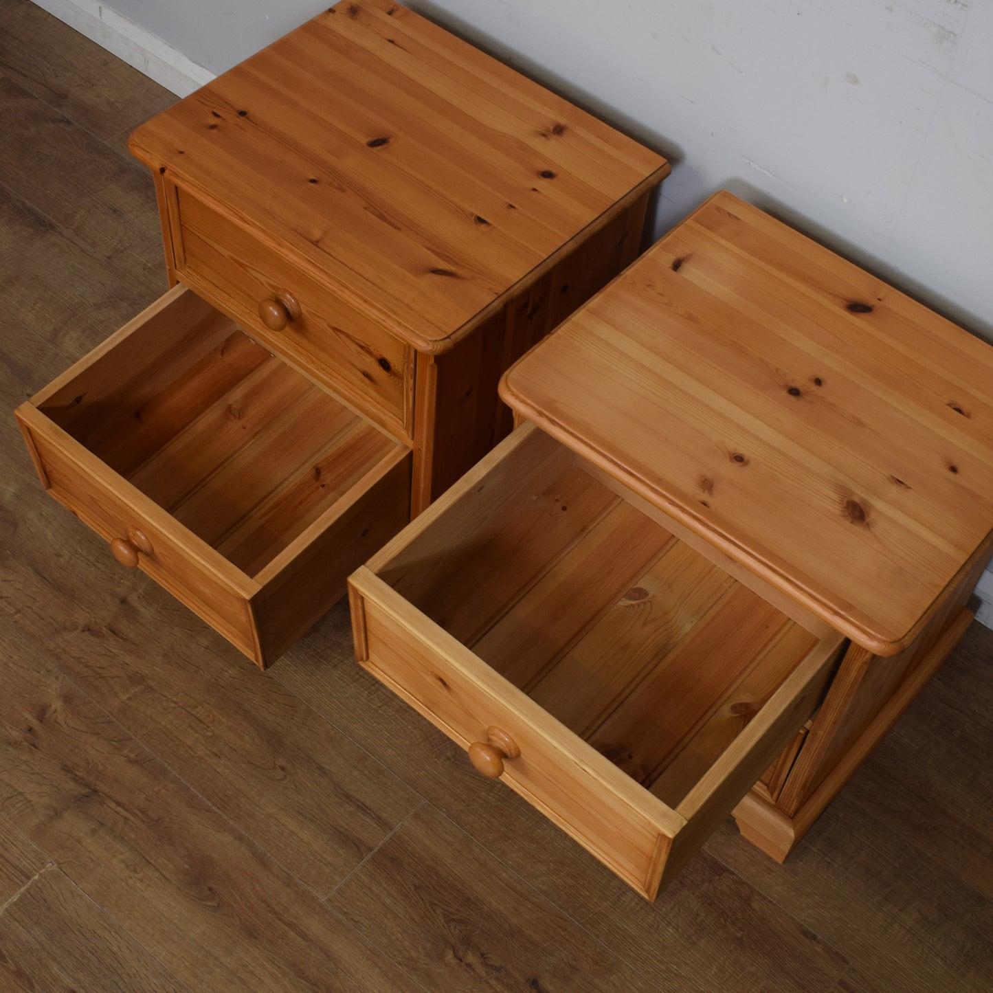 Pair Of Solid Pine Bedsides