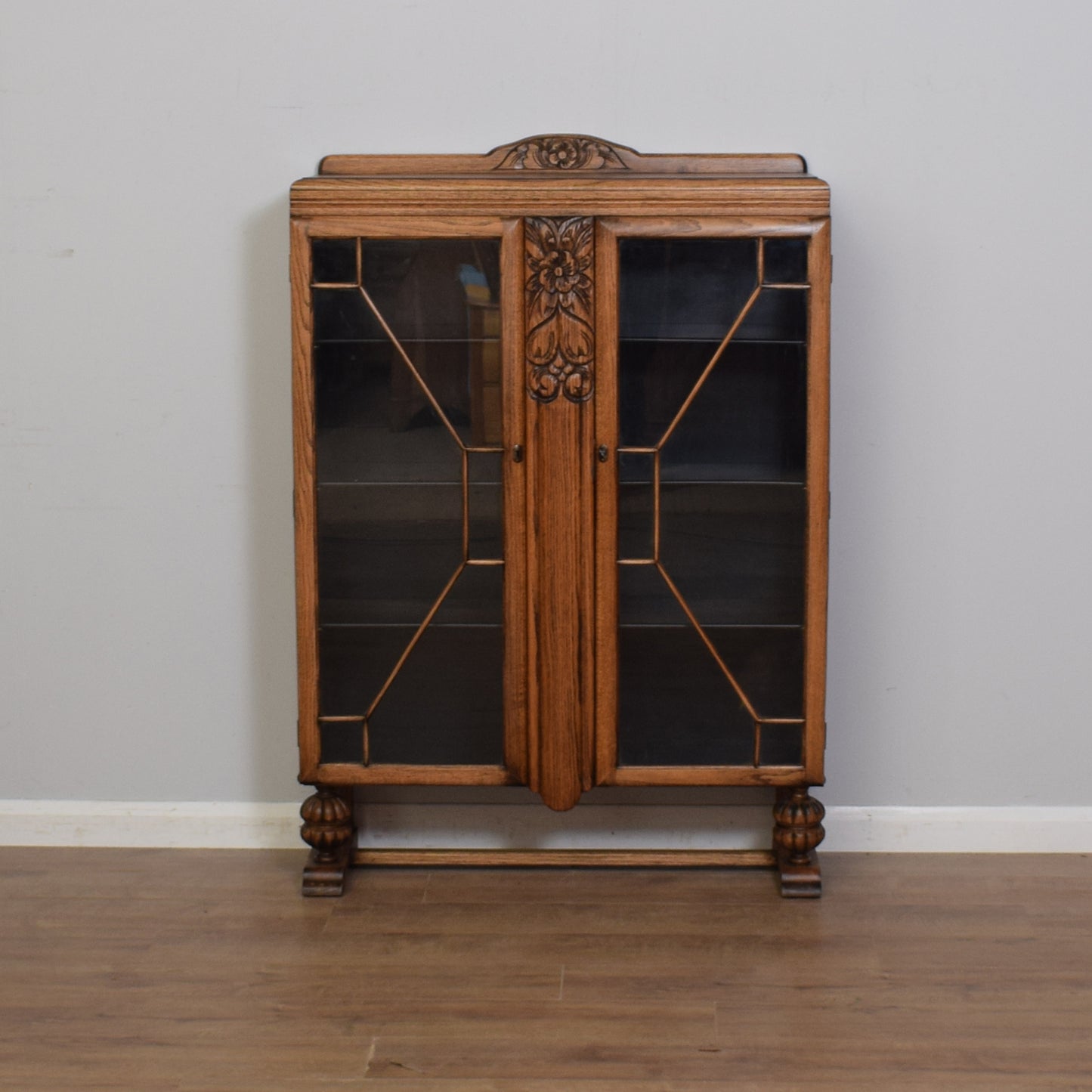 Vintage Glazed Oak Bookcase
