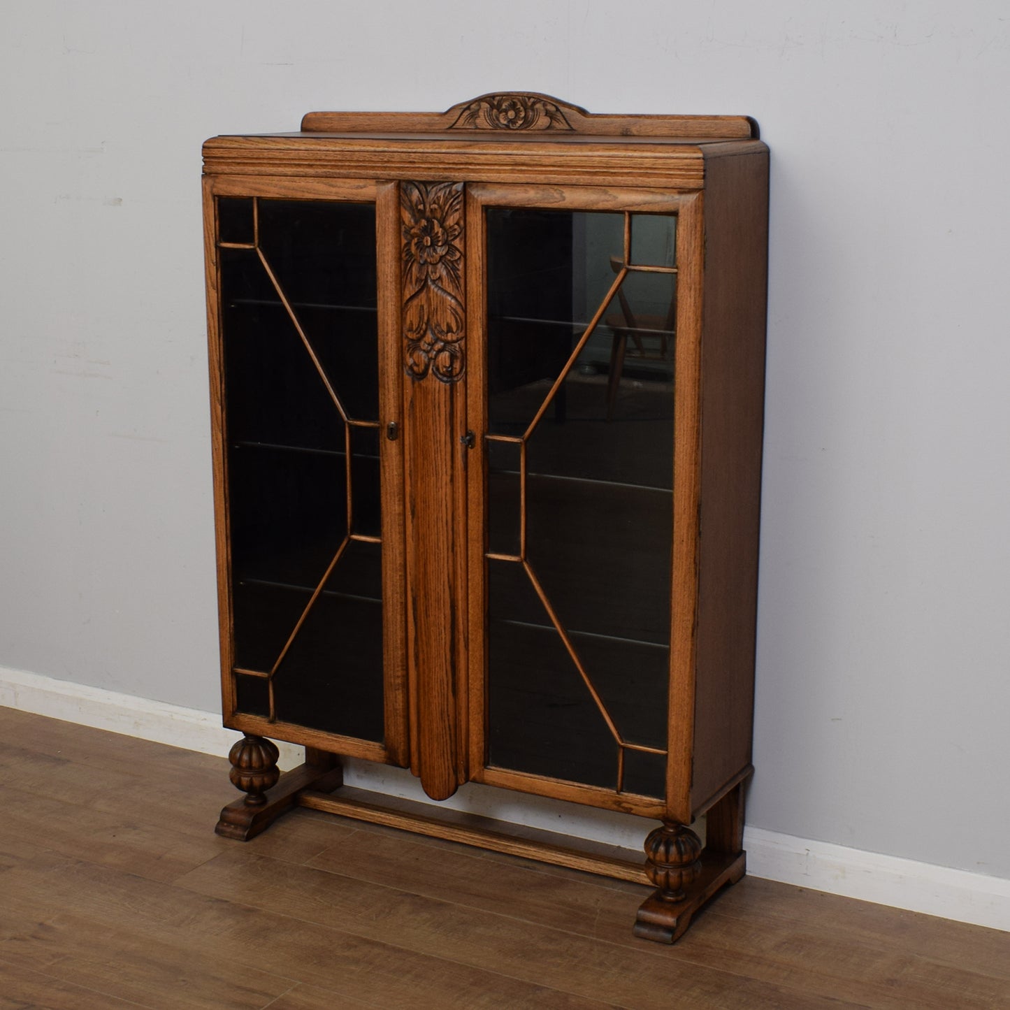 Vintage Glazed Oak Bookcase