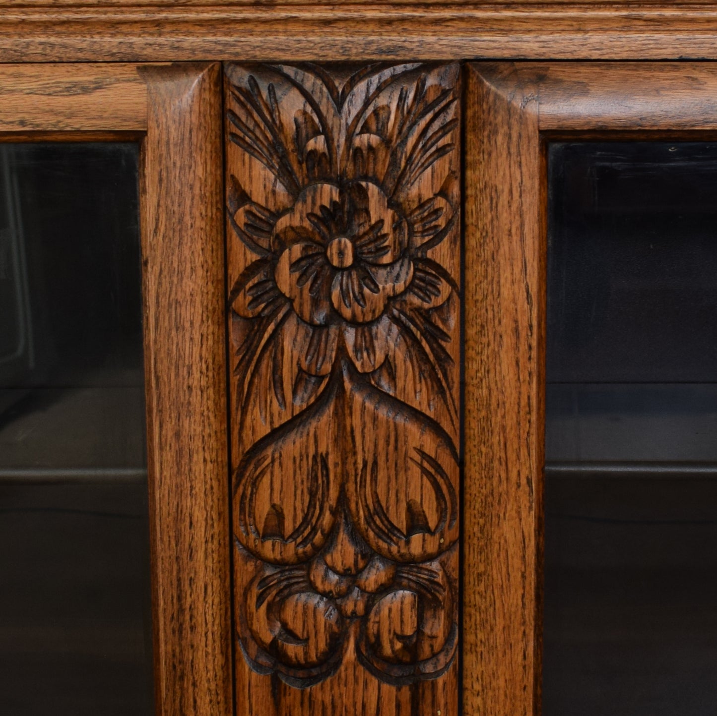 Vintage Glazed Oak Bookcase