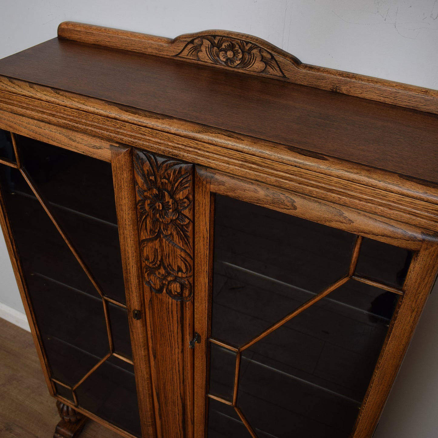 Vintage Glazed Oak Bookcase