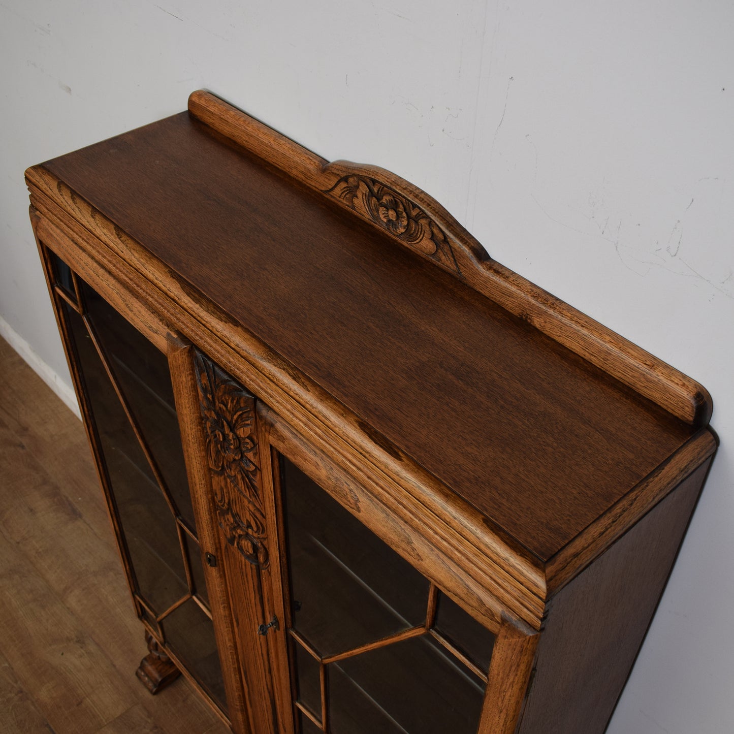 Vintage Glazed Oak Bookcase