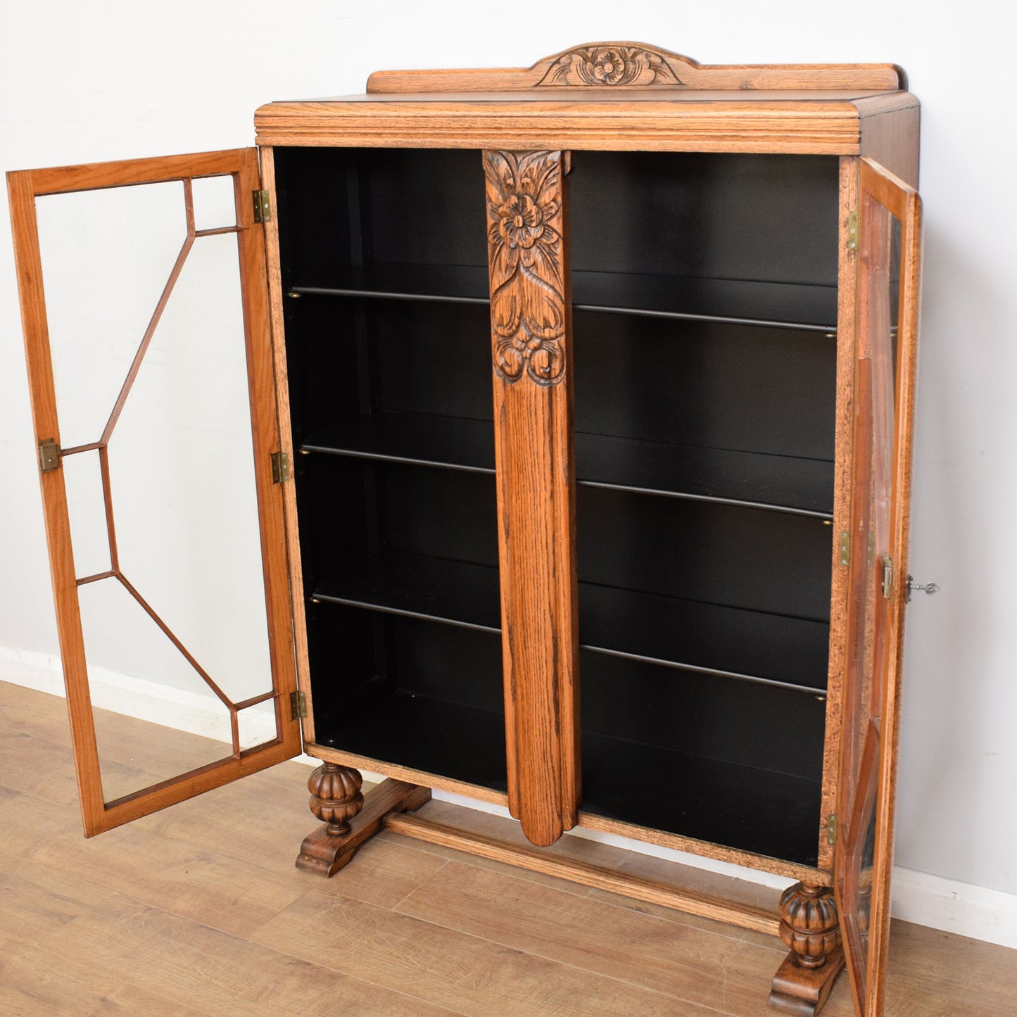 Vintage Glazed Oak Bookcase