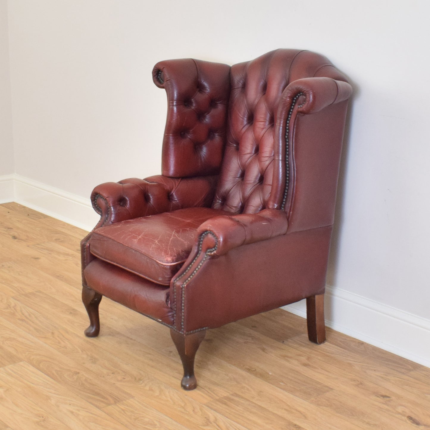 Chesterfield Leather Wingback Armchair