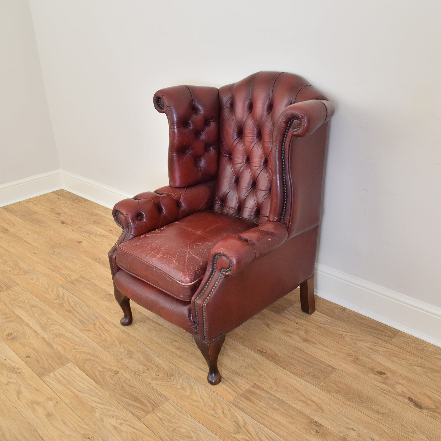 Chesterfield Leather Wingback Armchair