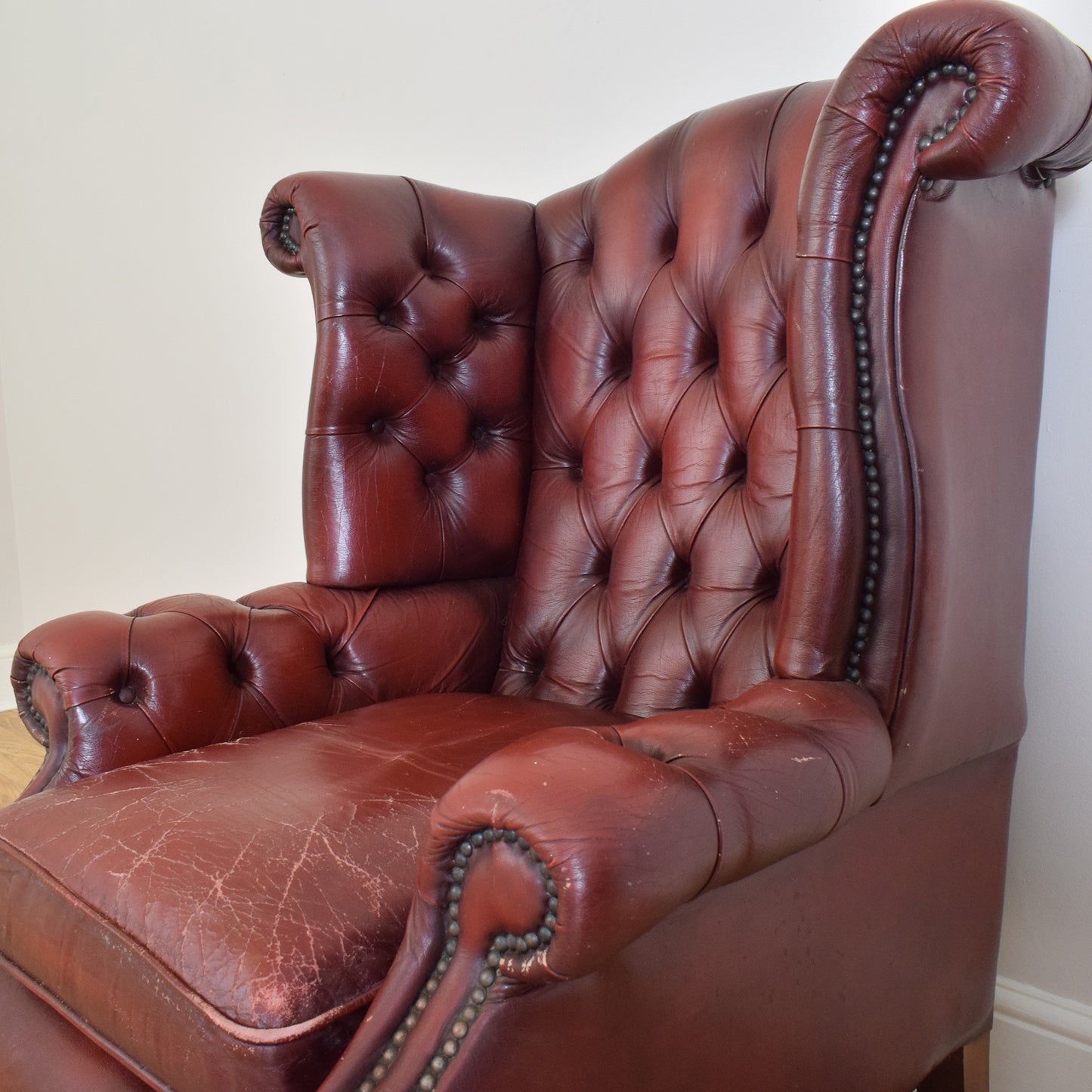 Chesterfield Leather Wingback Armchair
