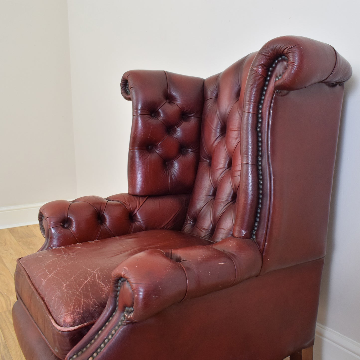 Chesterfield Leather Wingback Armchair