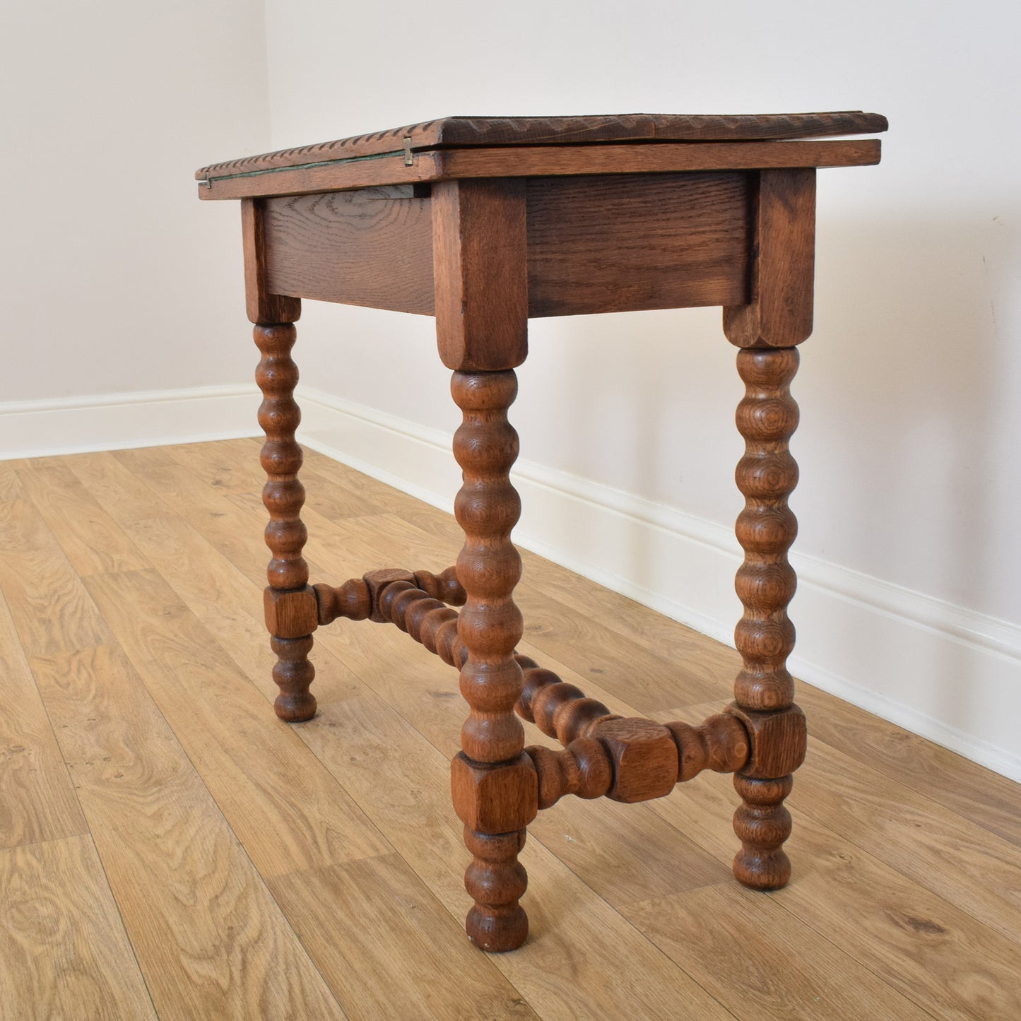 Carved Oak Card Table