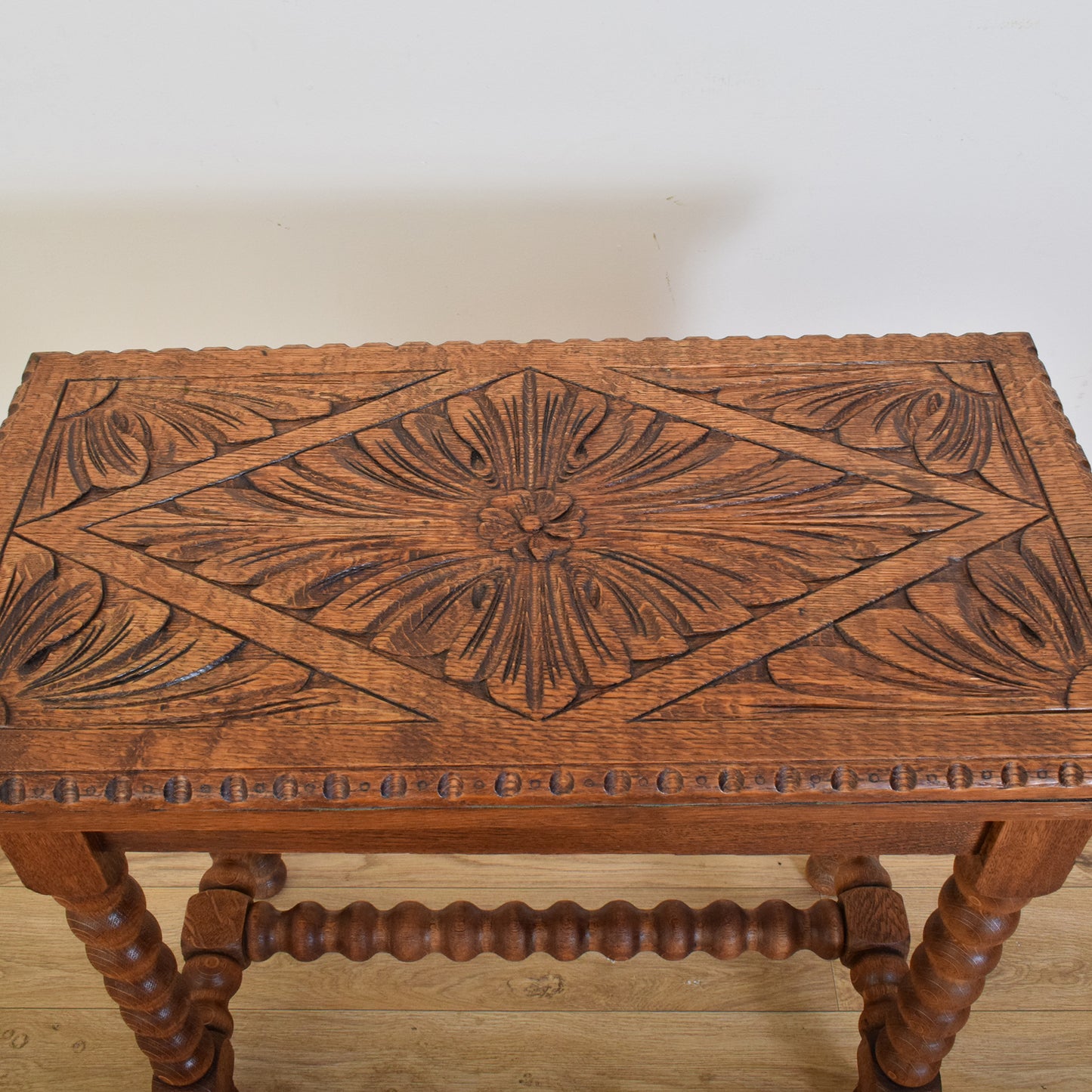 Carved Oak Card Table