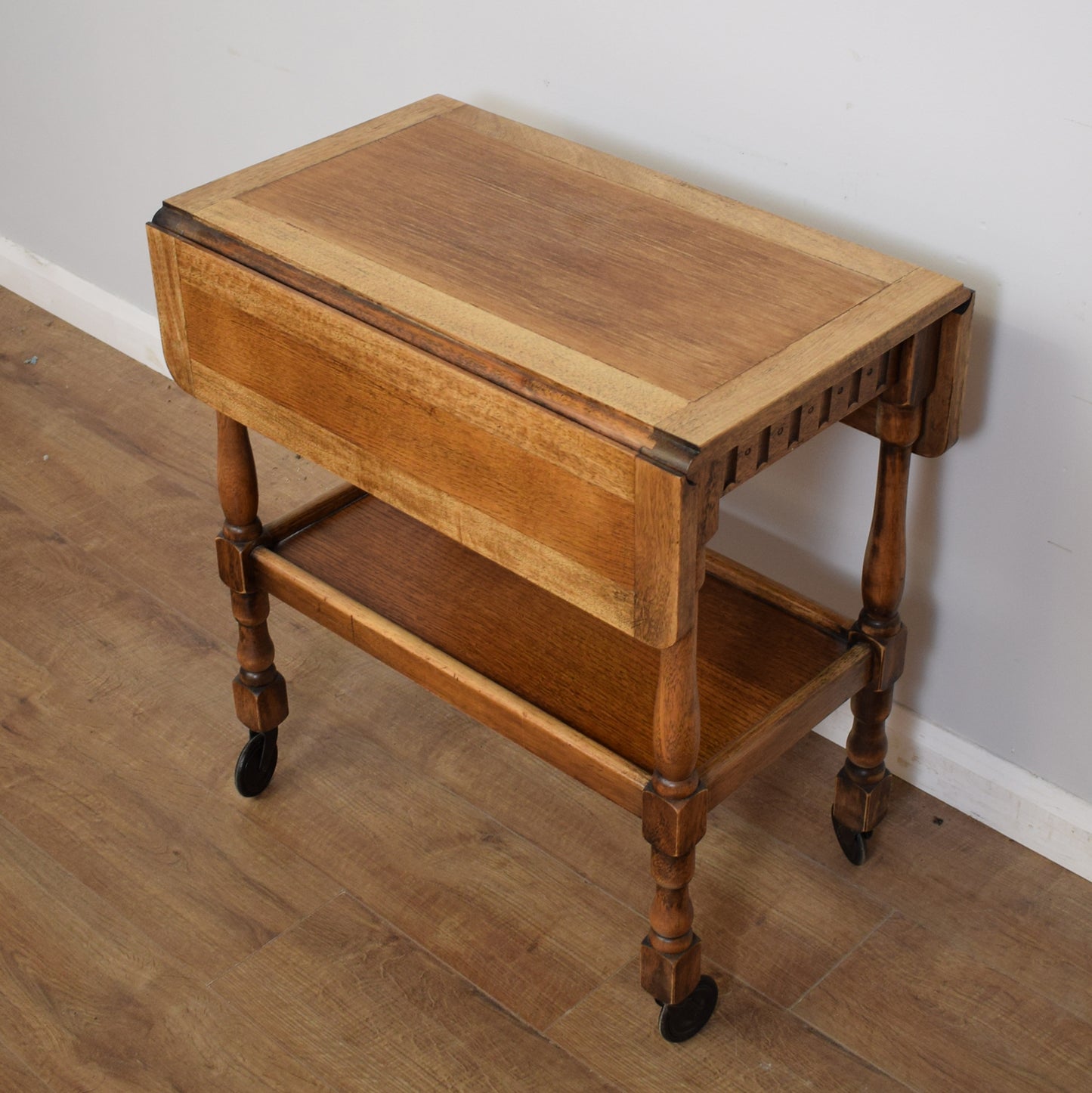 Traditional Oak Drop Leaf Tea Trolley