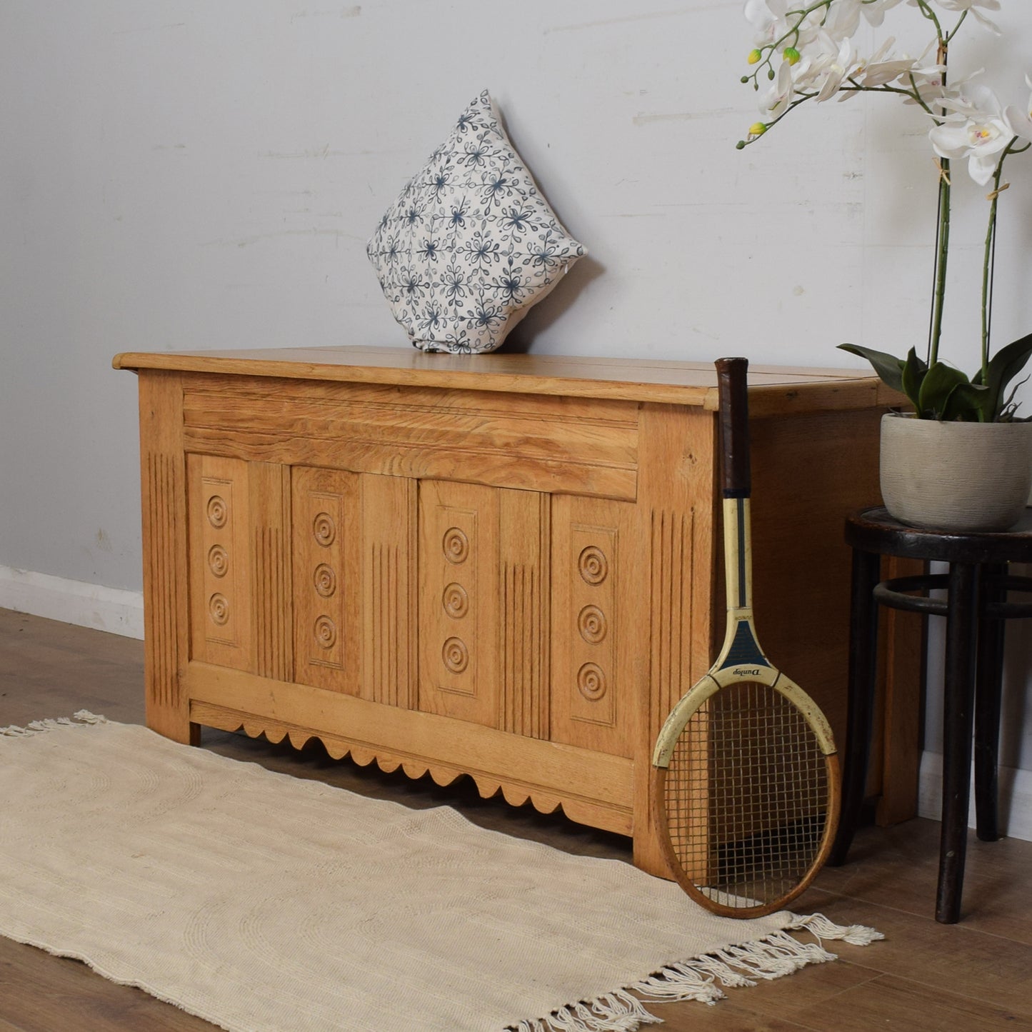 Solid Oak Blanket Box