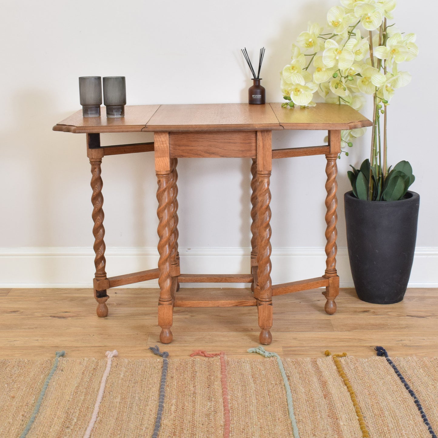 Barley-Twist Oak Table