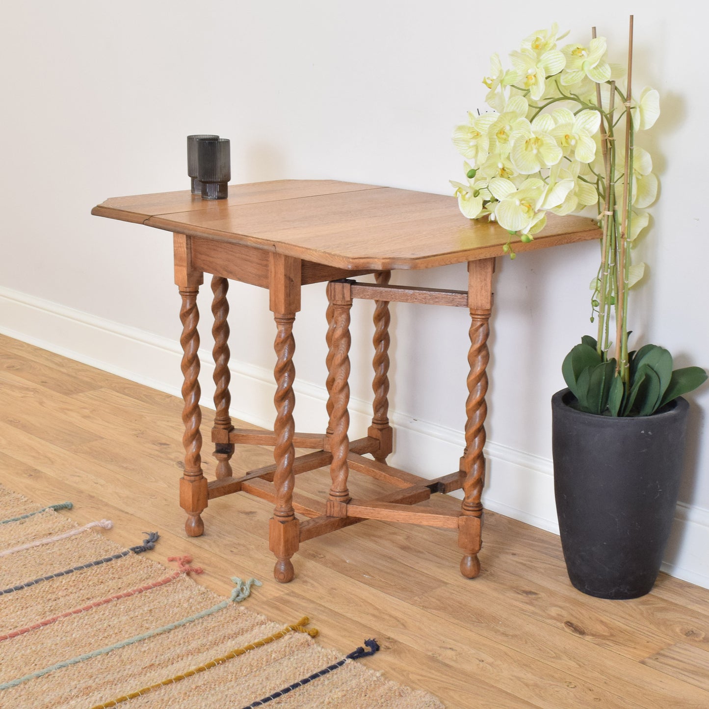 Barley-Twist Oak Table