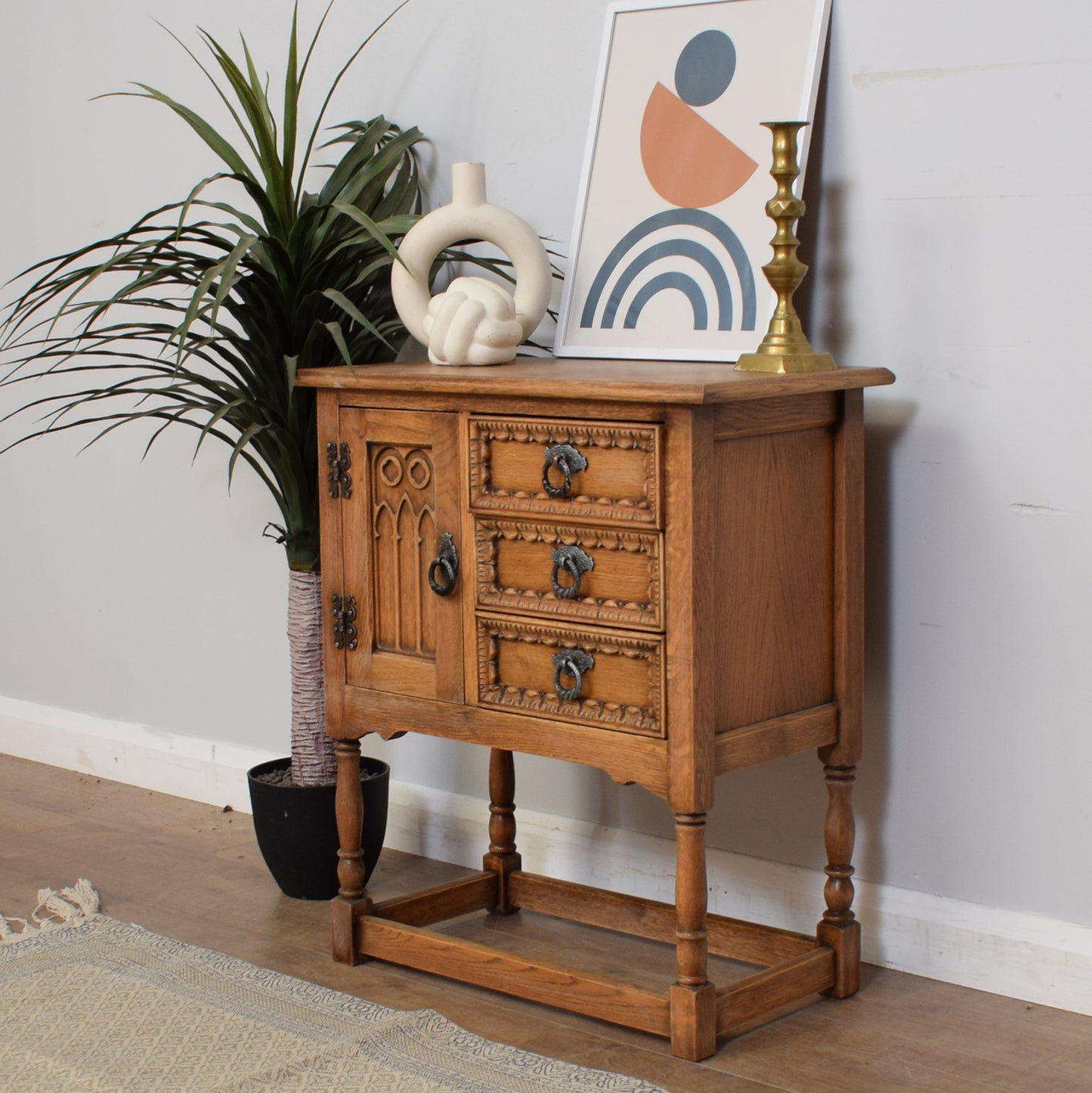 Restored Carved Side Cabinet