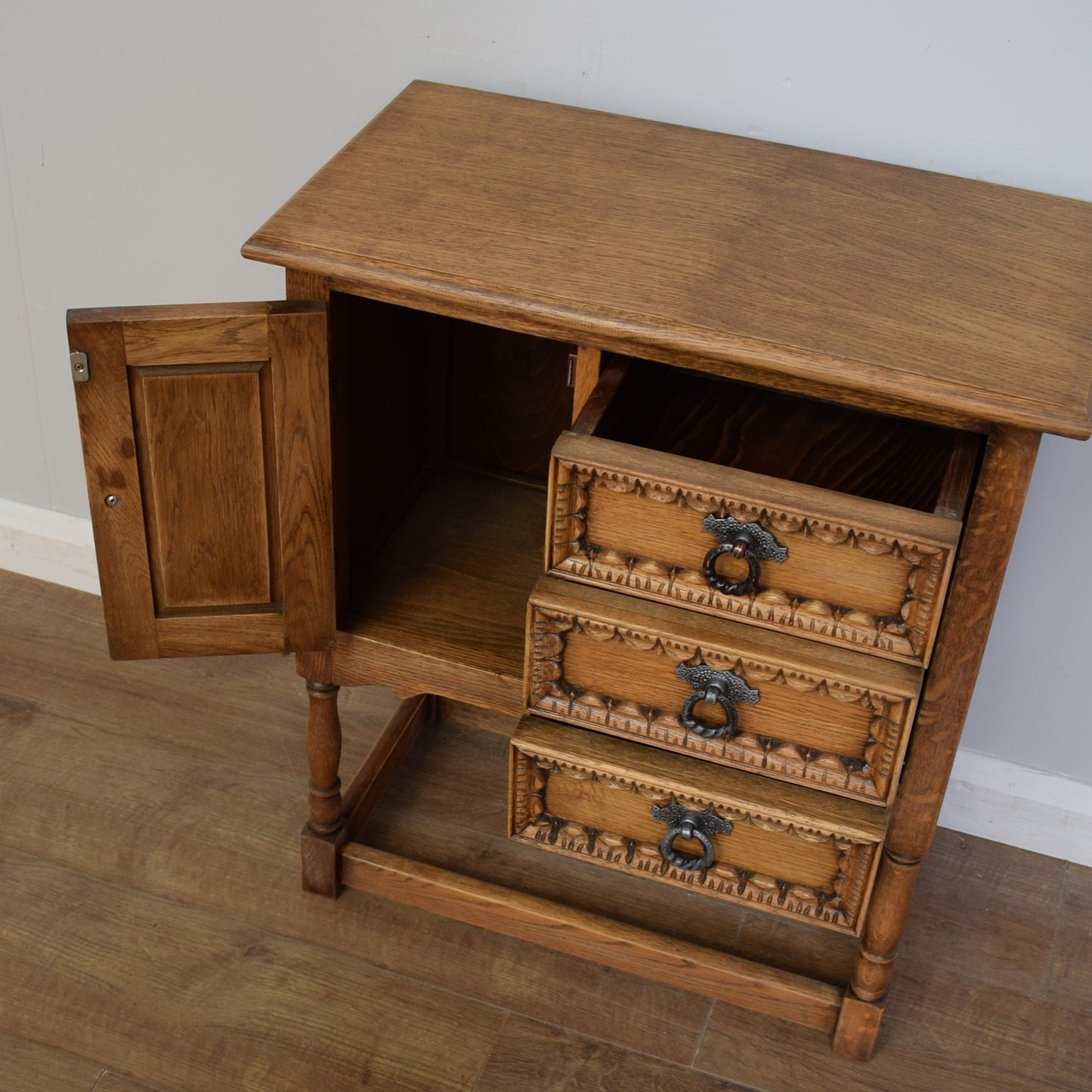 Restored Carved Side Cabinet