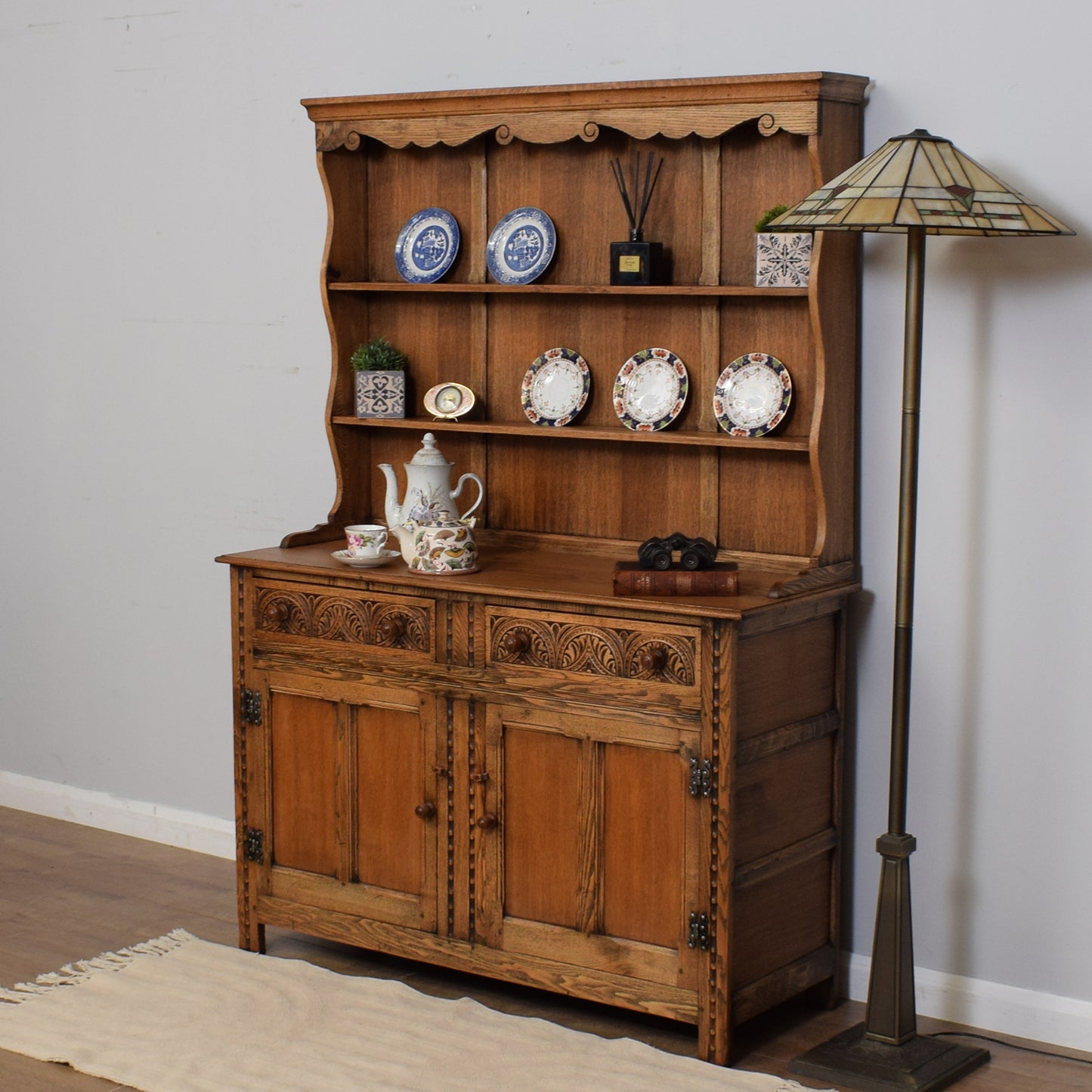 Carved Oak Vintage Dresser