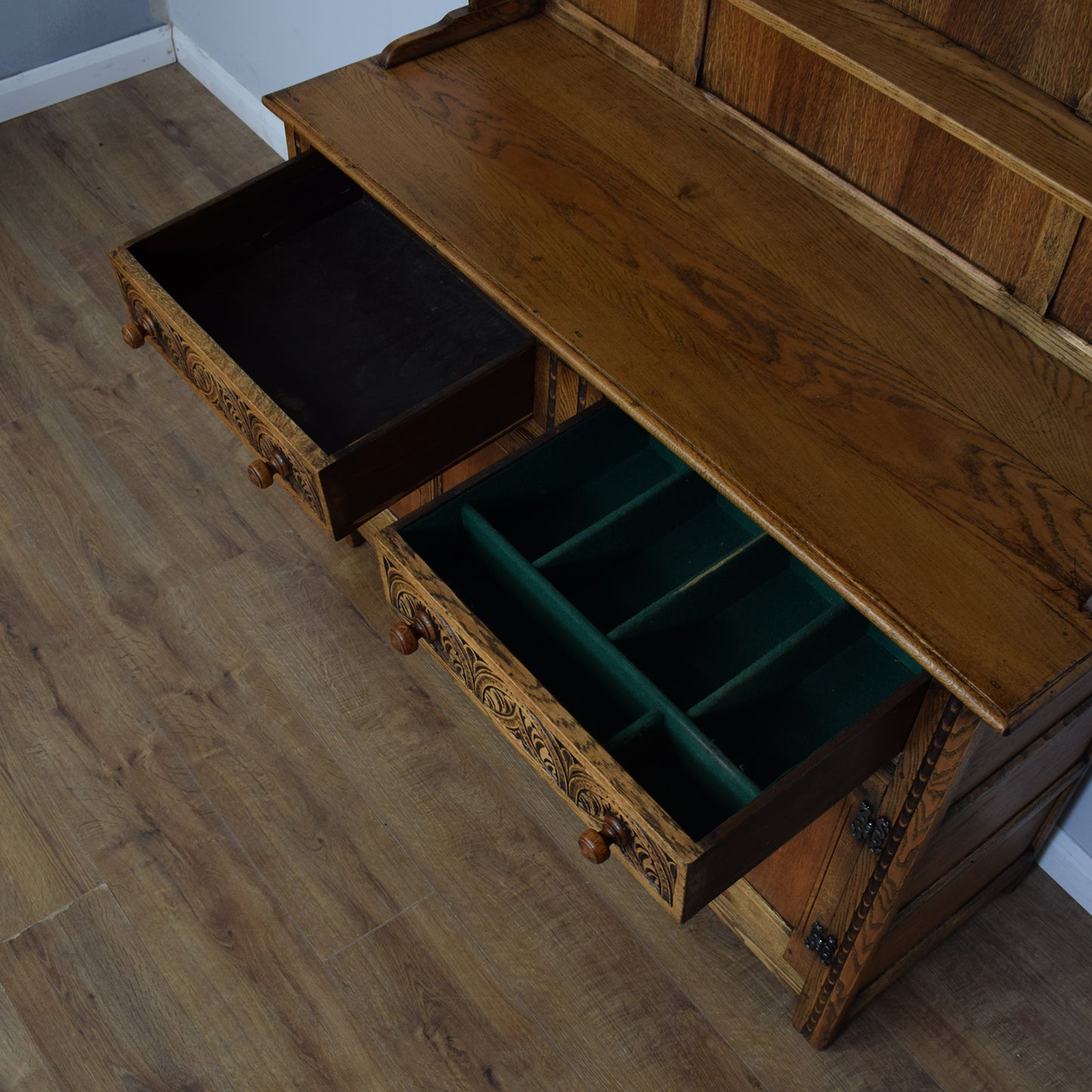 Carved Oak Vintage Dresser