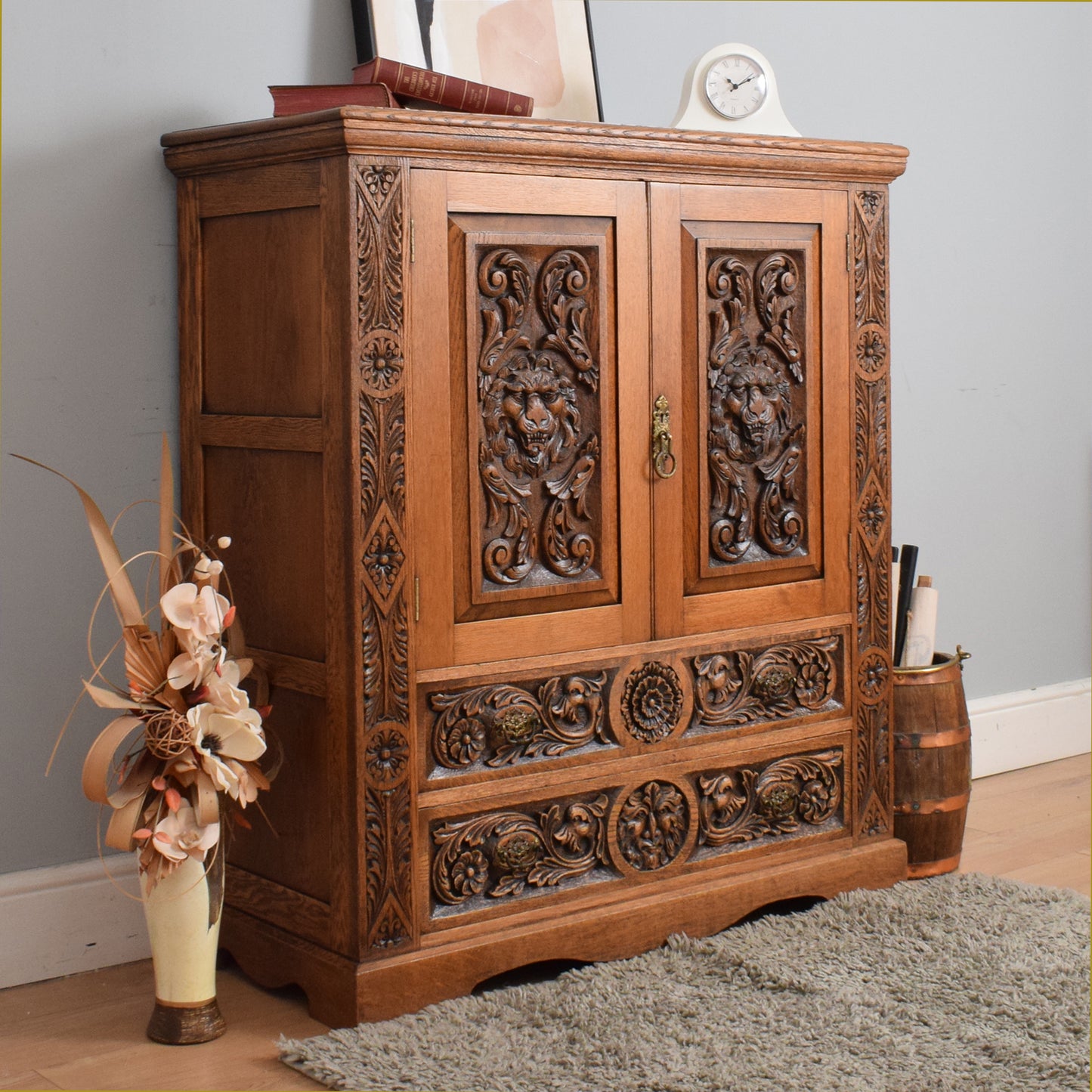 Carved Oak Cabinet