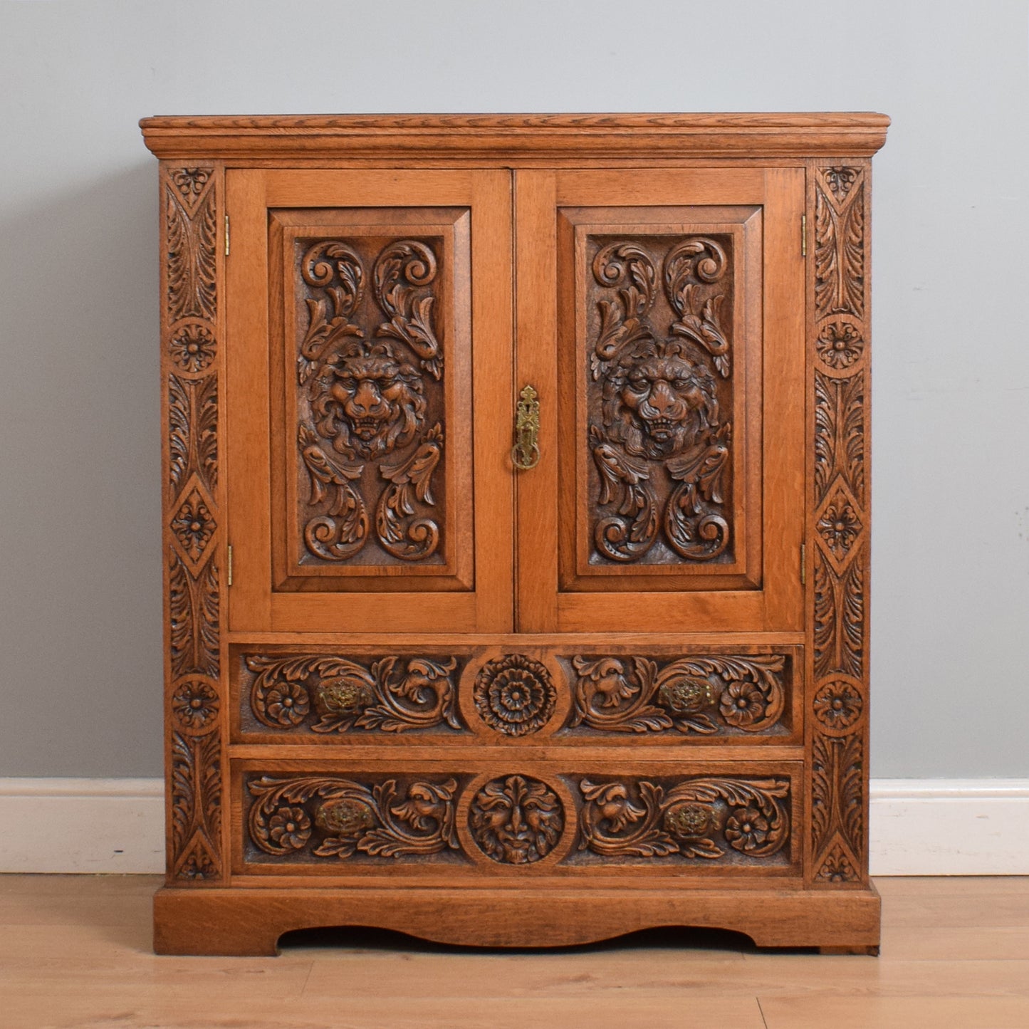 Carved Oak Cabinet