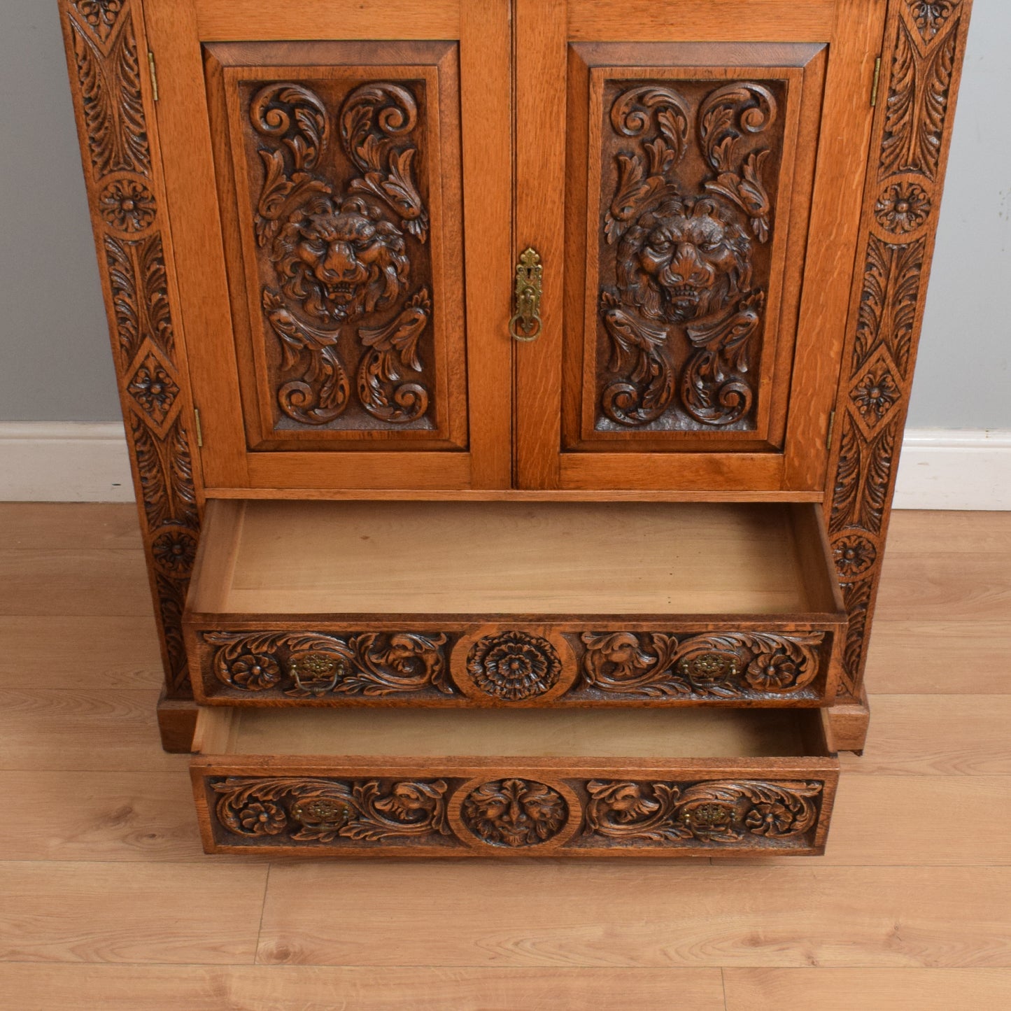 Carved Oak Cabinet