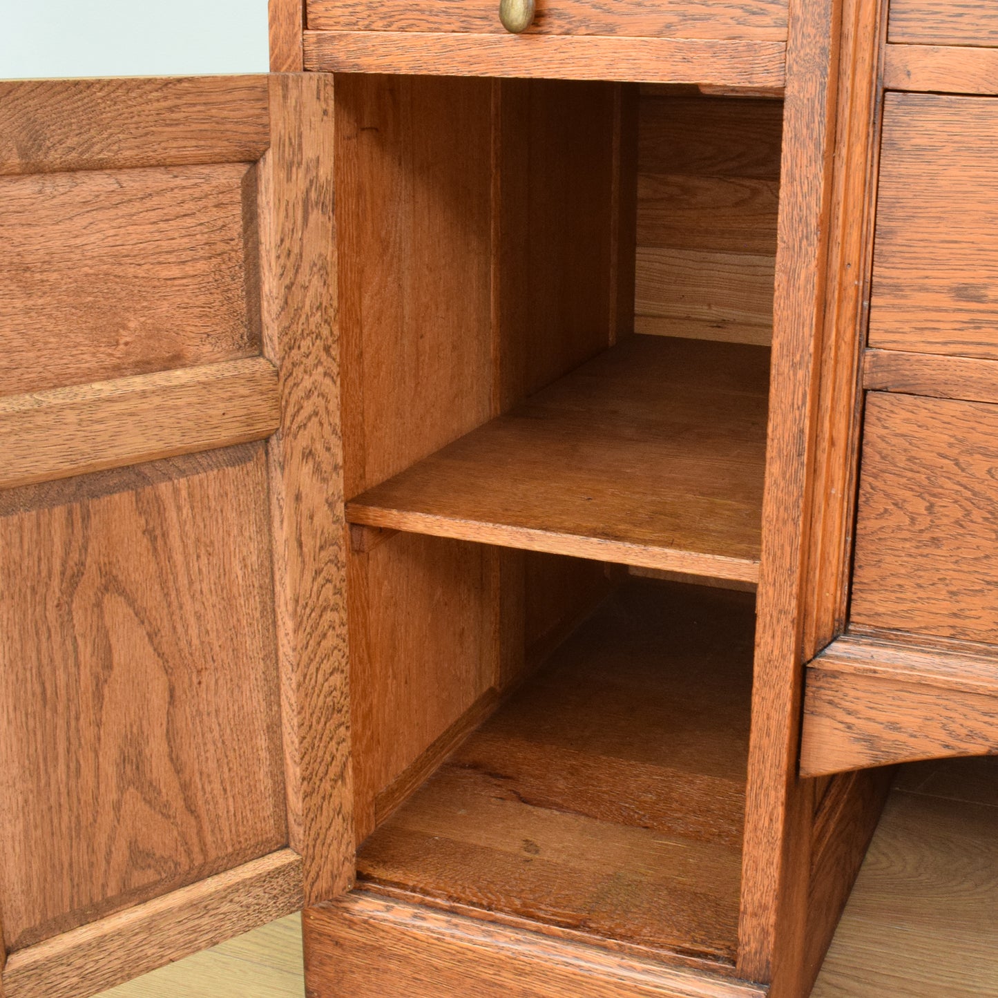 Vintage Oak Roll Top Desk/Bookcase