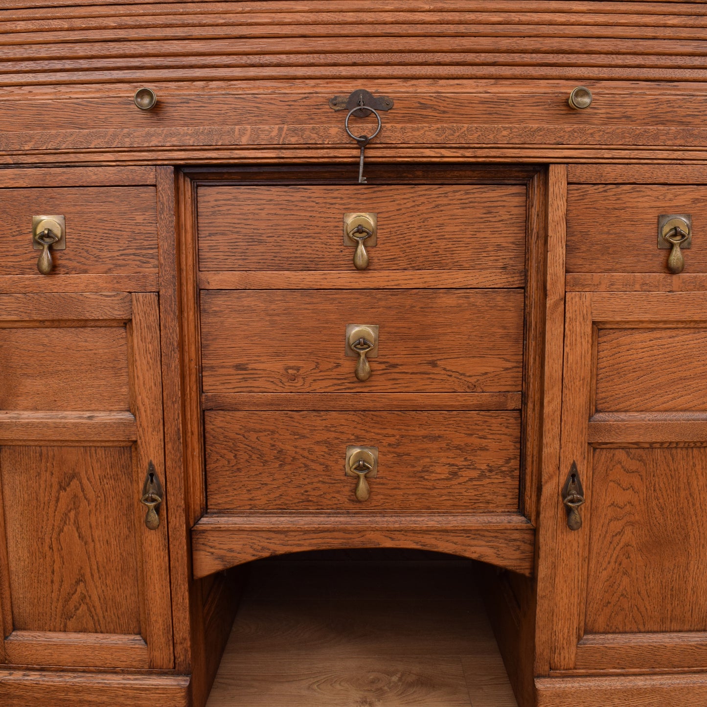 Vintage Oak Roll Top Desk/Bookcase