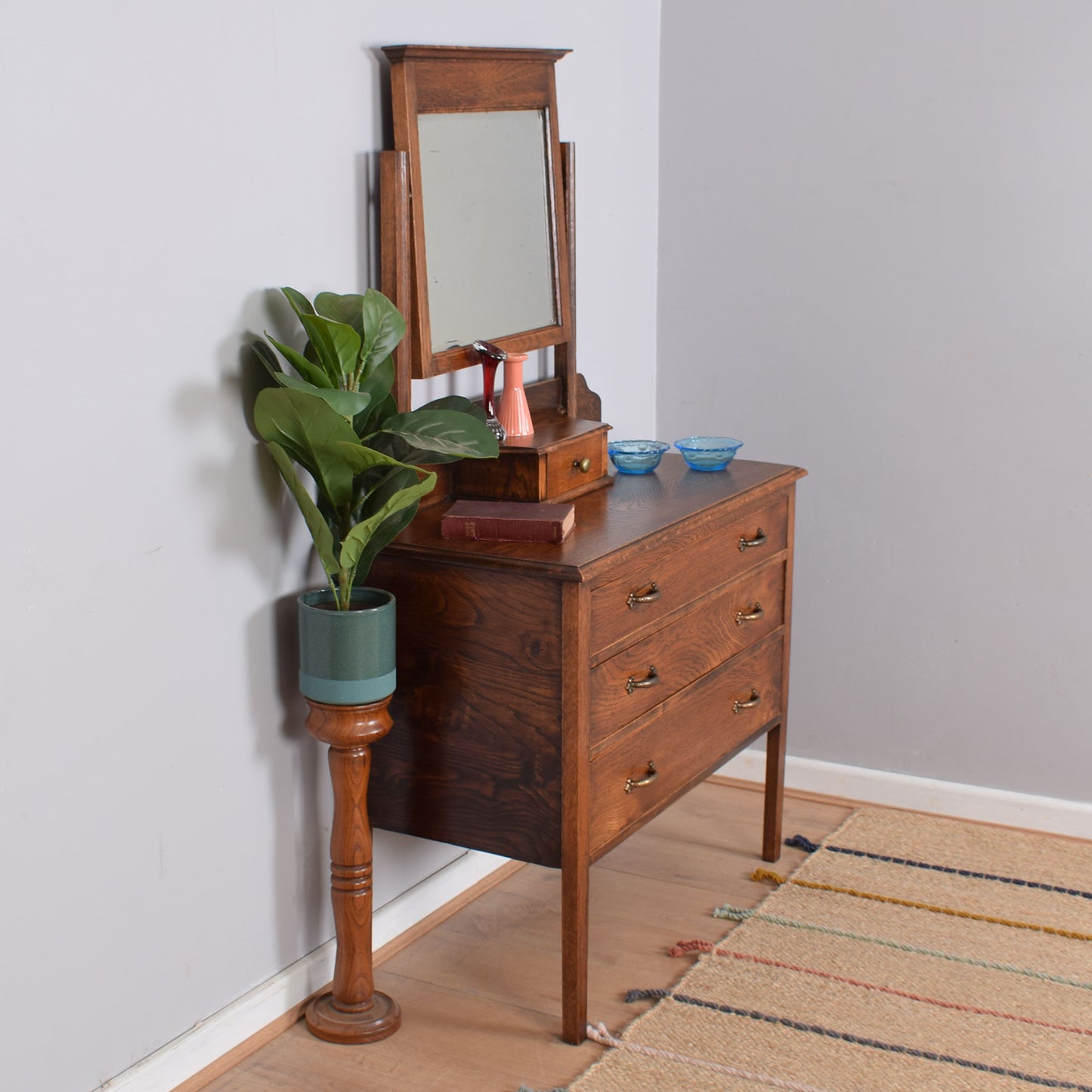 Restored Oak Dressing Table