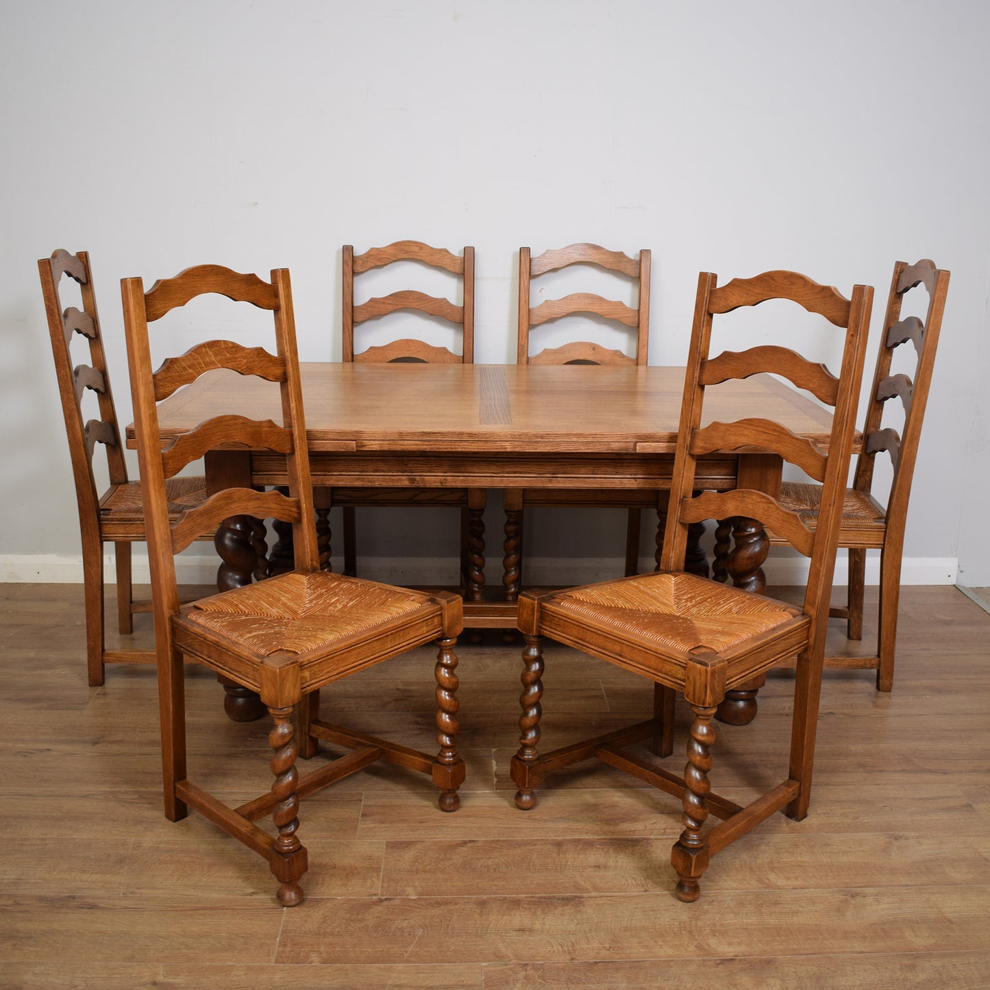 Restored Barley Twist Table And Six Chairs