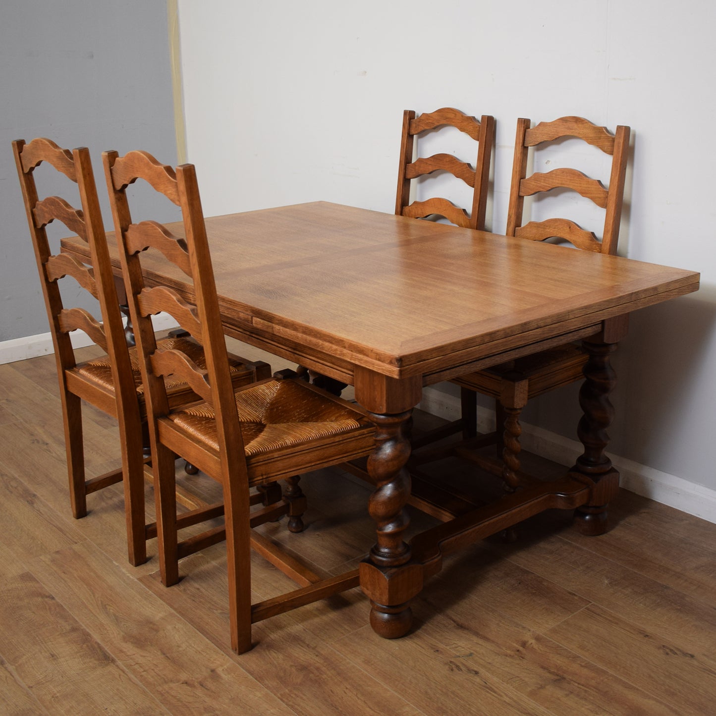 Restored Barley Twist Table And Six Chairs