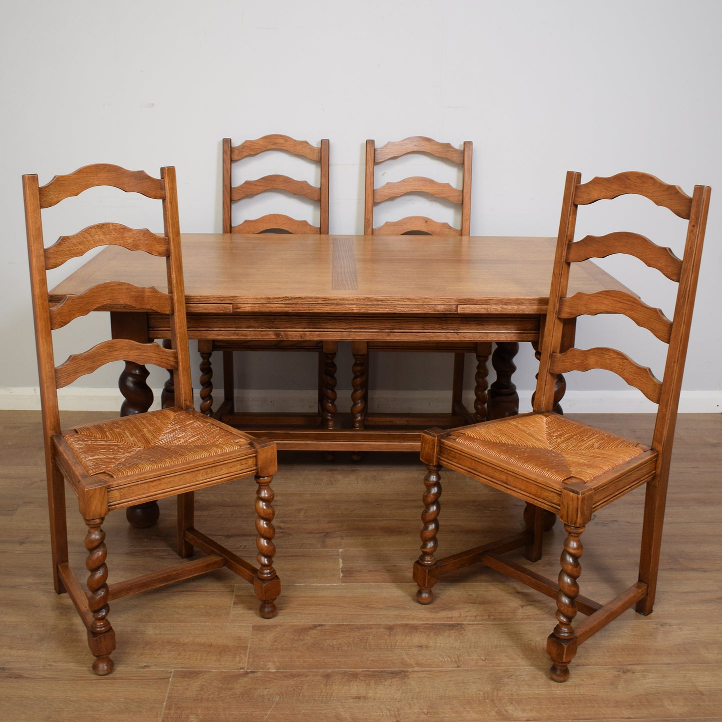 Restored Barley Twist Table And Six Chairs