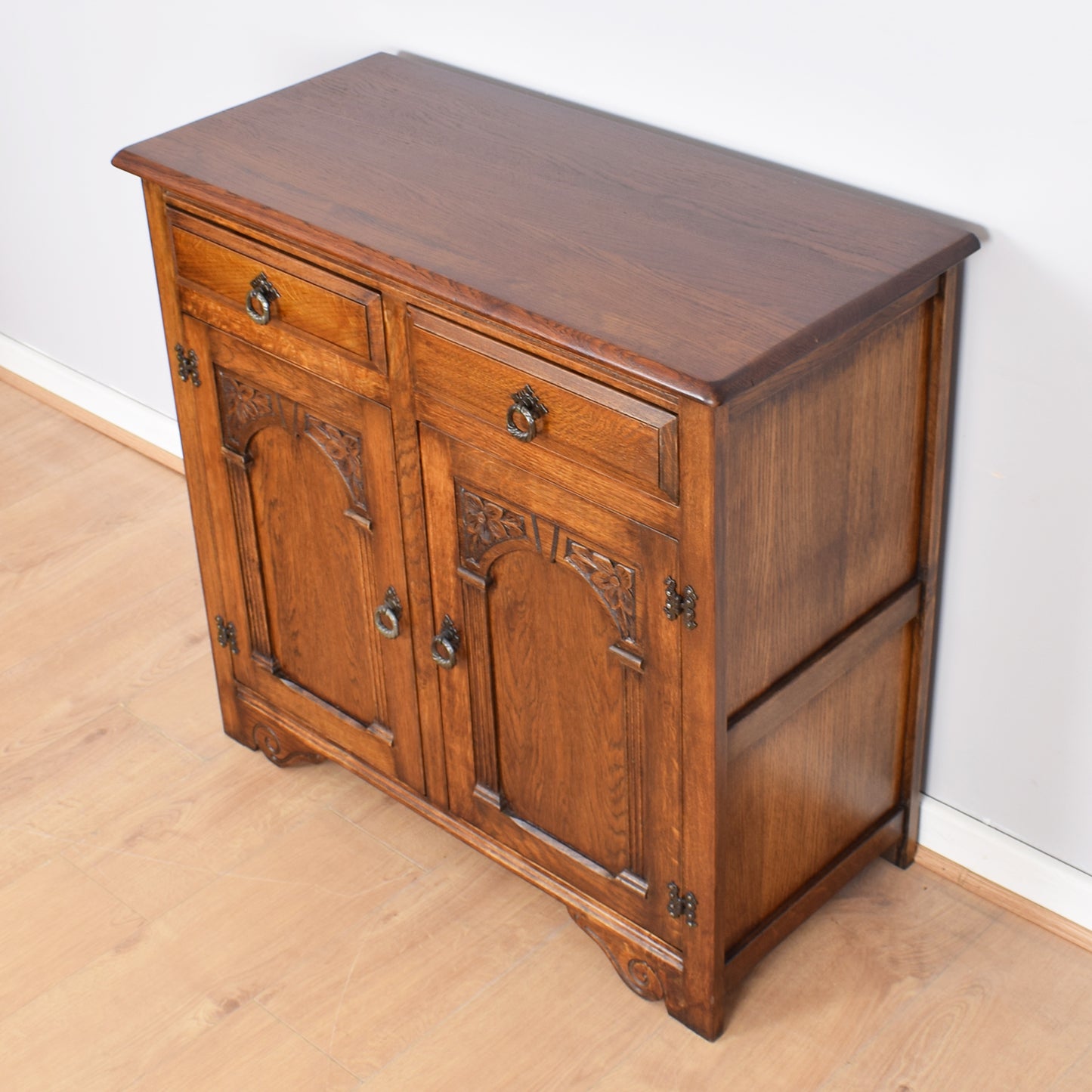 Carved Oak Two-Door Sideboard