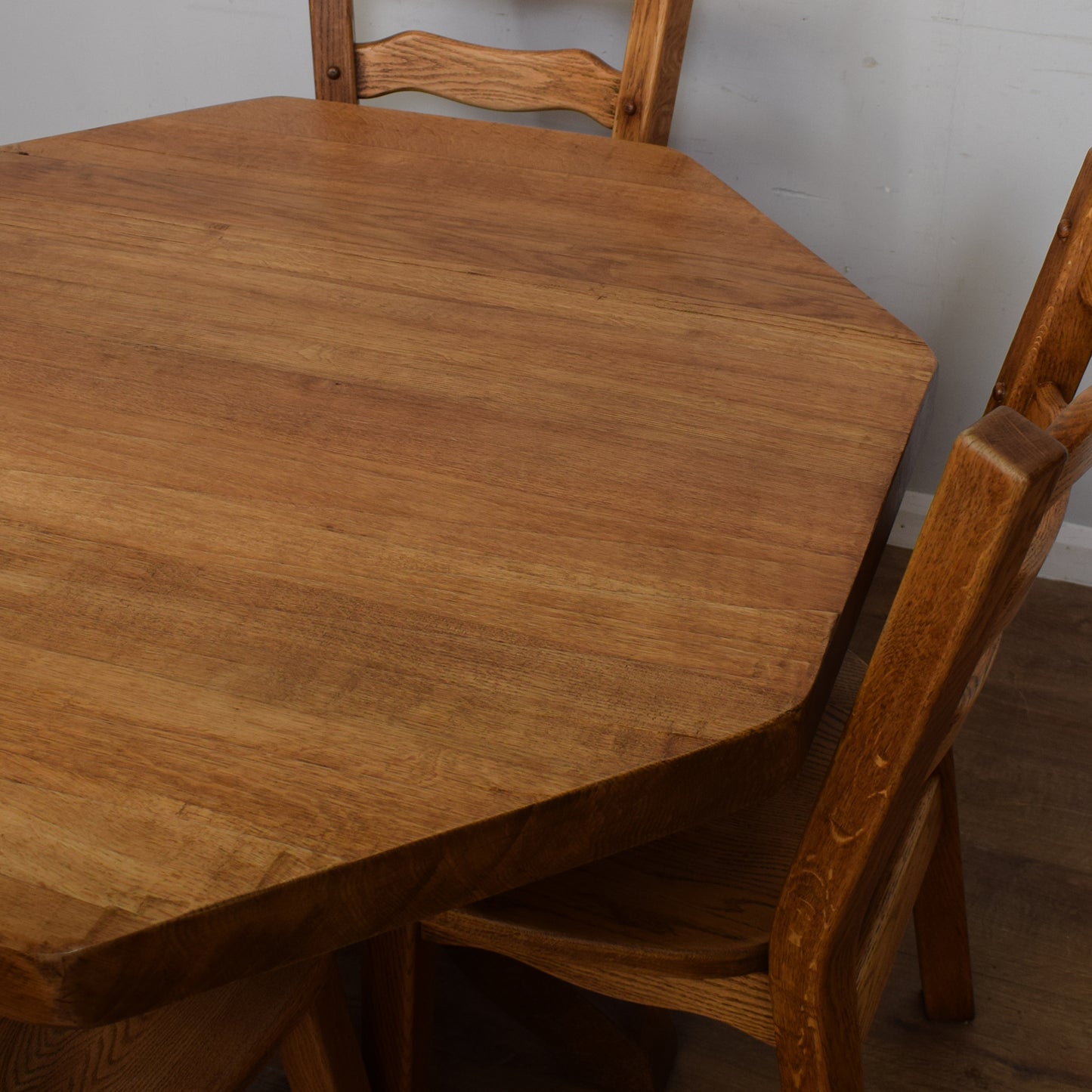 Restored Solid Oak Table And Four Chairs