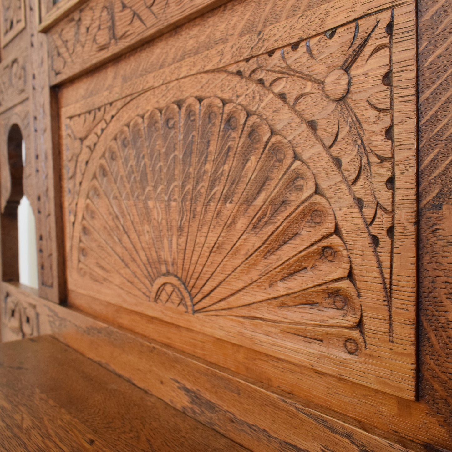 Carved Oak Hall Stand