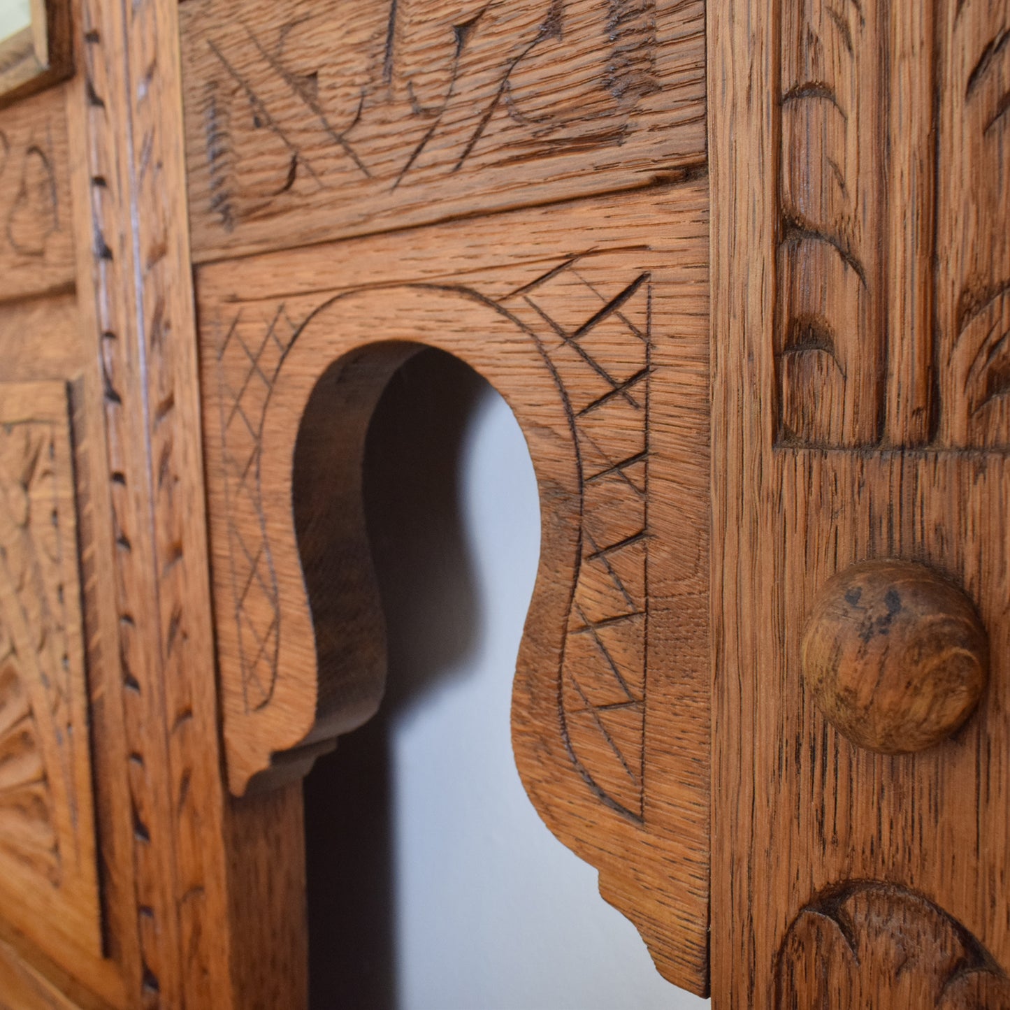 Carved Oak Hall Stand