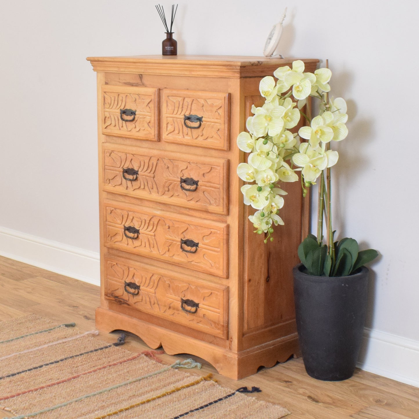 Carved Mango Chest of Drawers