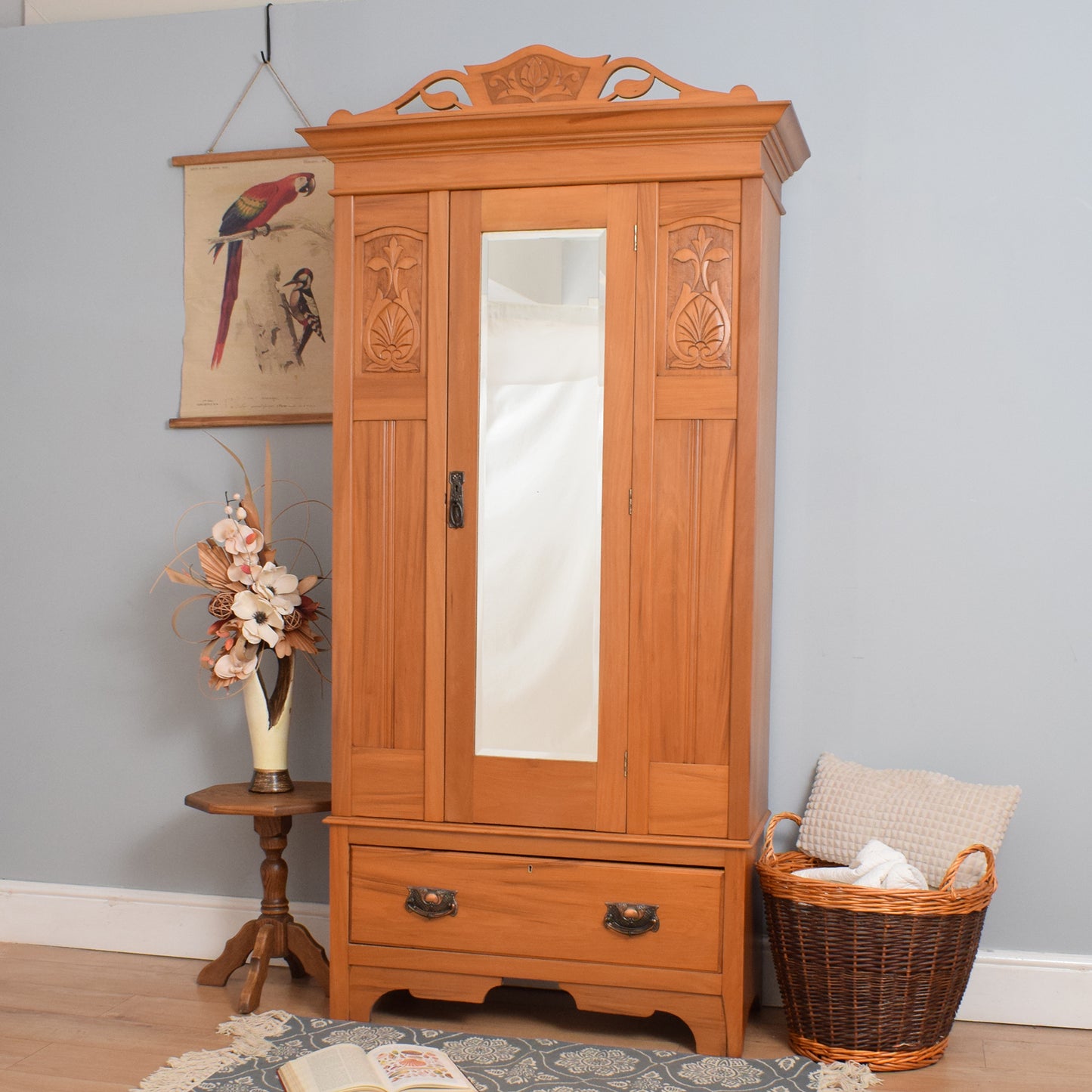 Edwardian Satinwood Wardrobe