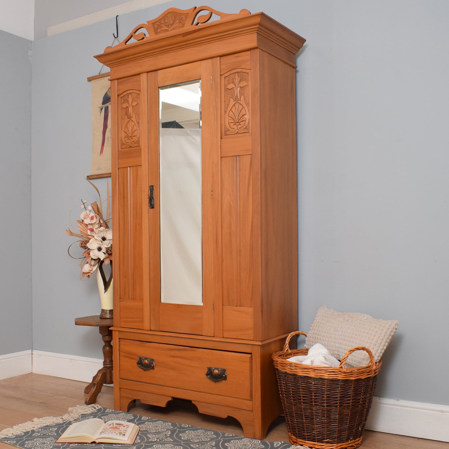 Edwardian Satinwood Wardrobe