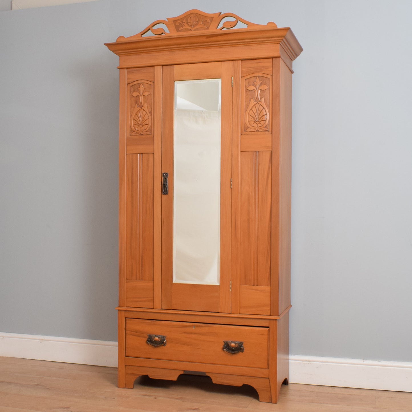 Edwardian Satinwood Wardrobe