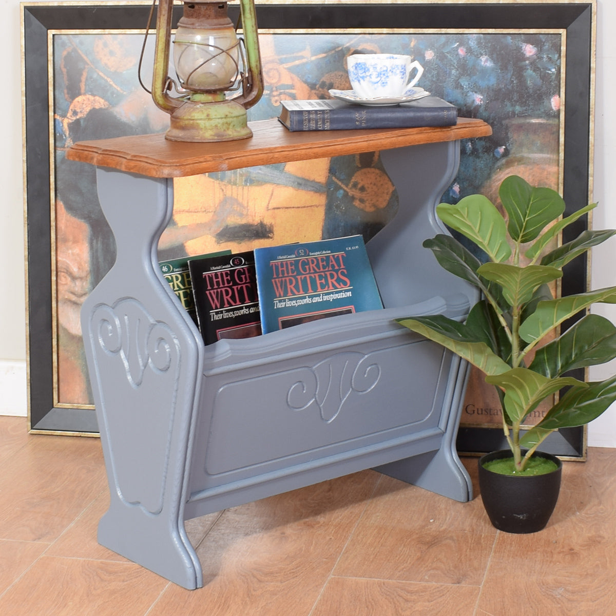 Painted Oak Magazine Rack