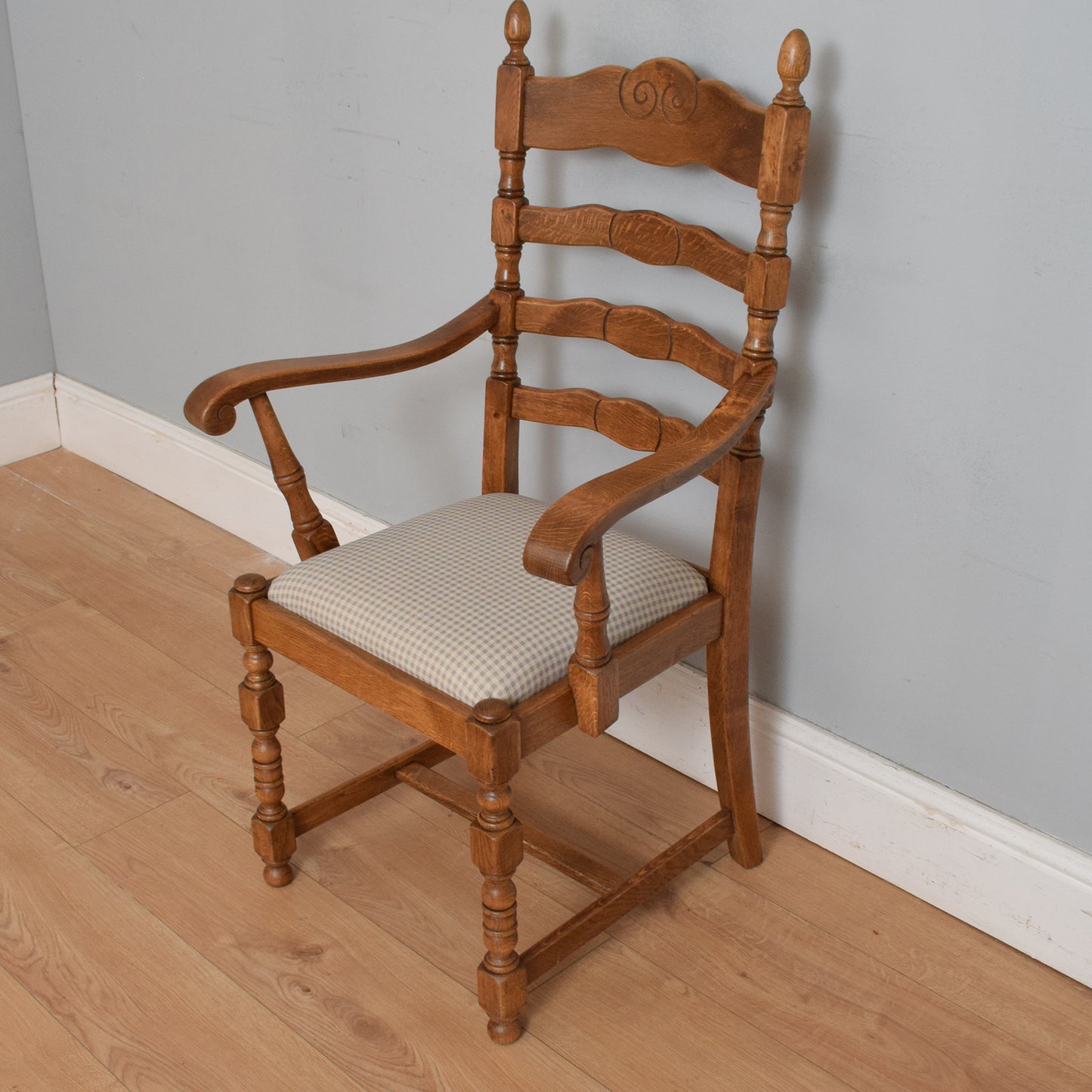 Restored Oak Table and Six Chairs