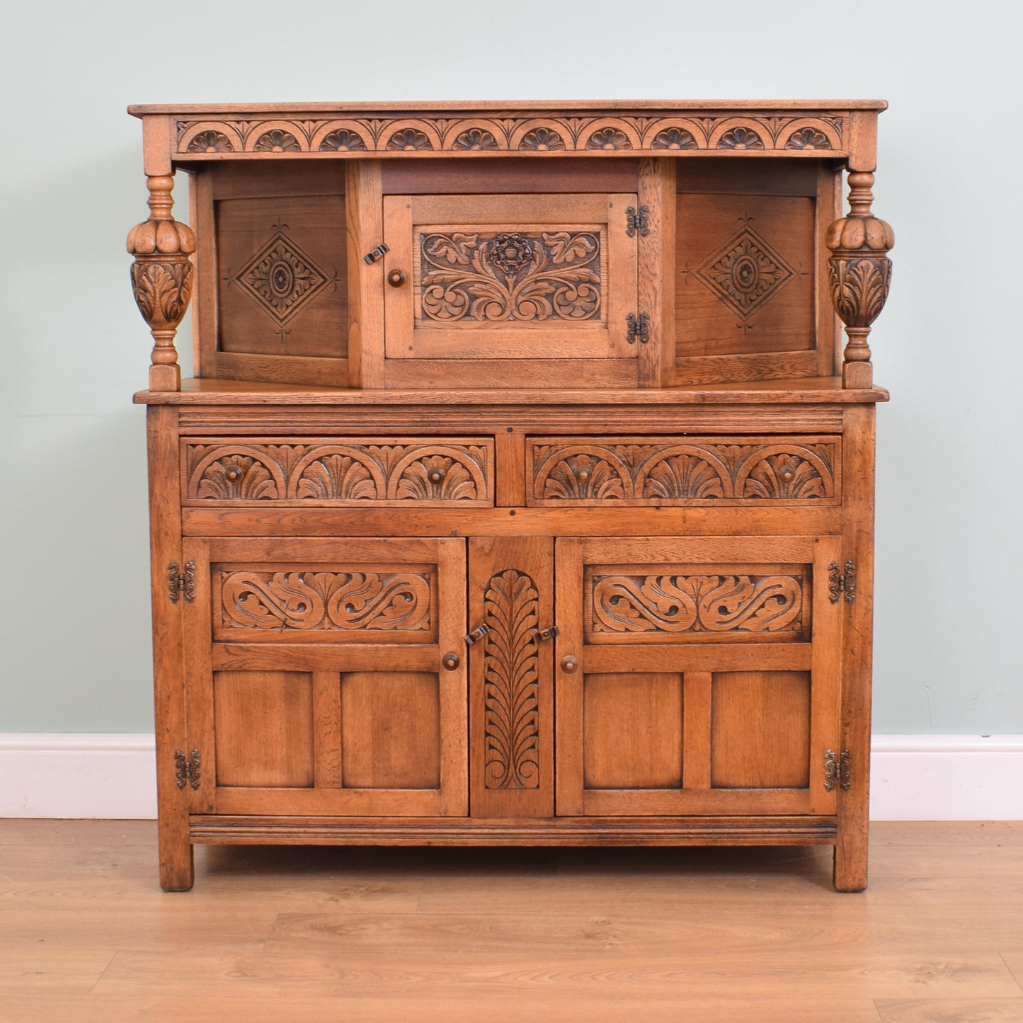 Carved Oak Court Cabinet