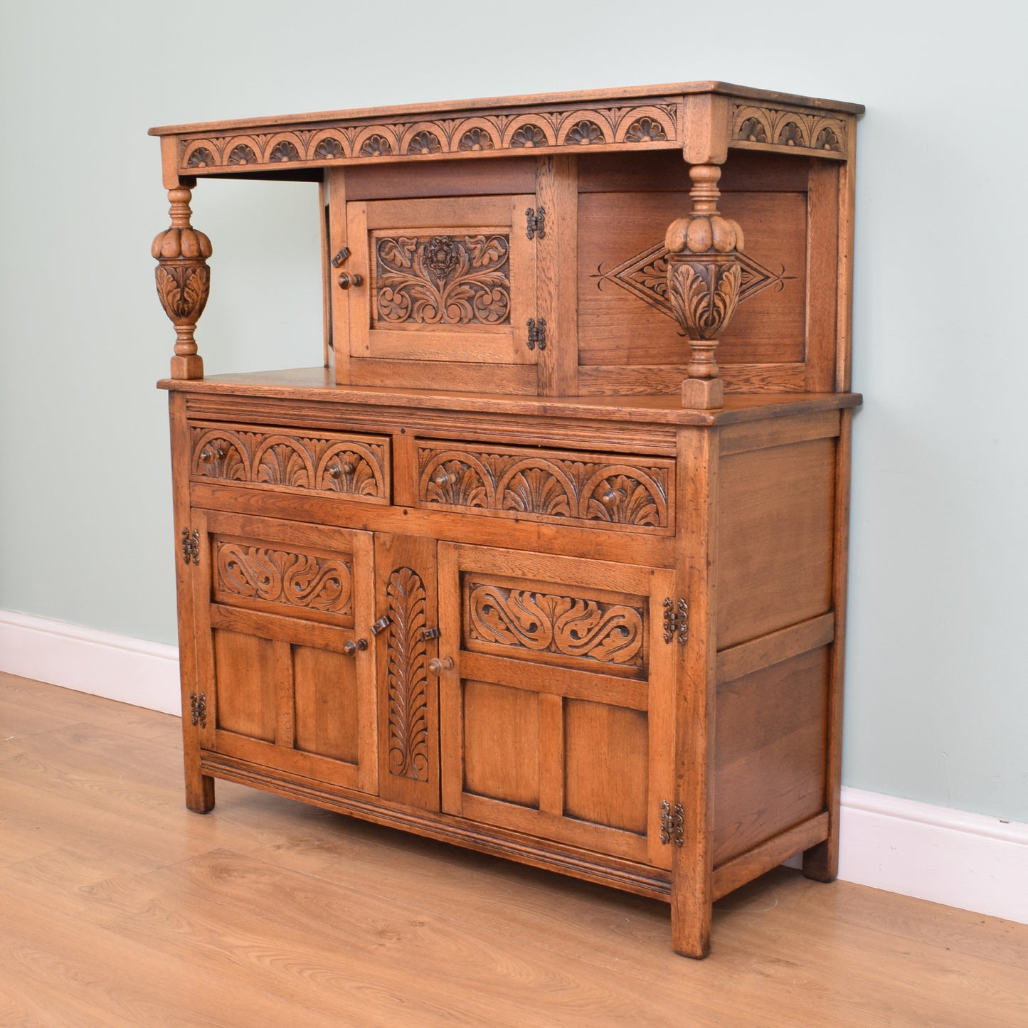 Carved Oak Court Cabinet