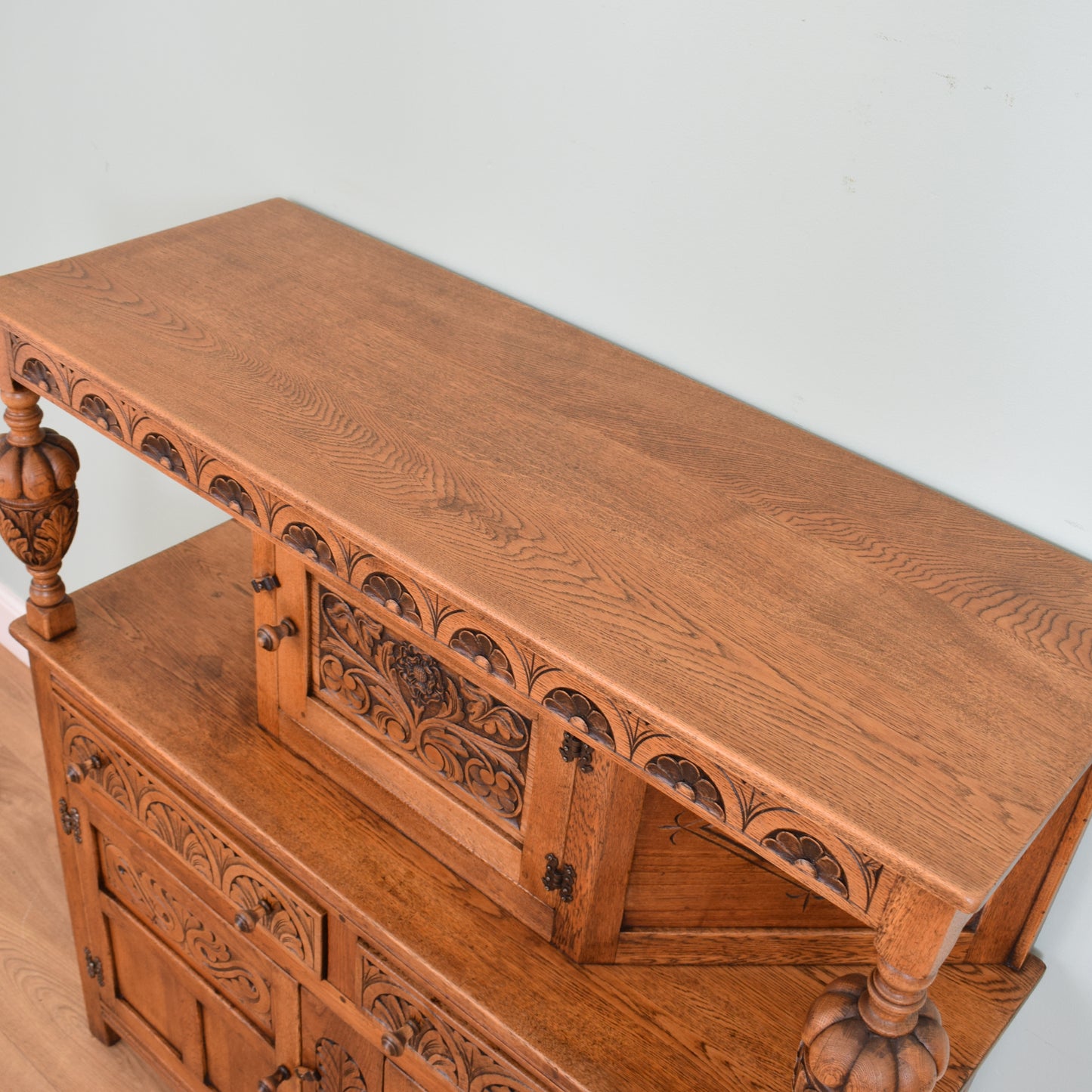 Carved Oak Court Cabinet