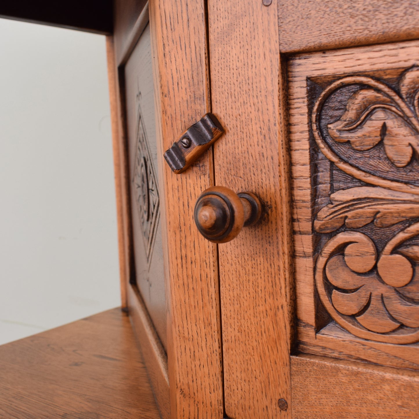 Carved Oak Court Cabinet