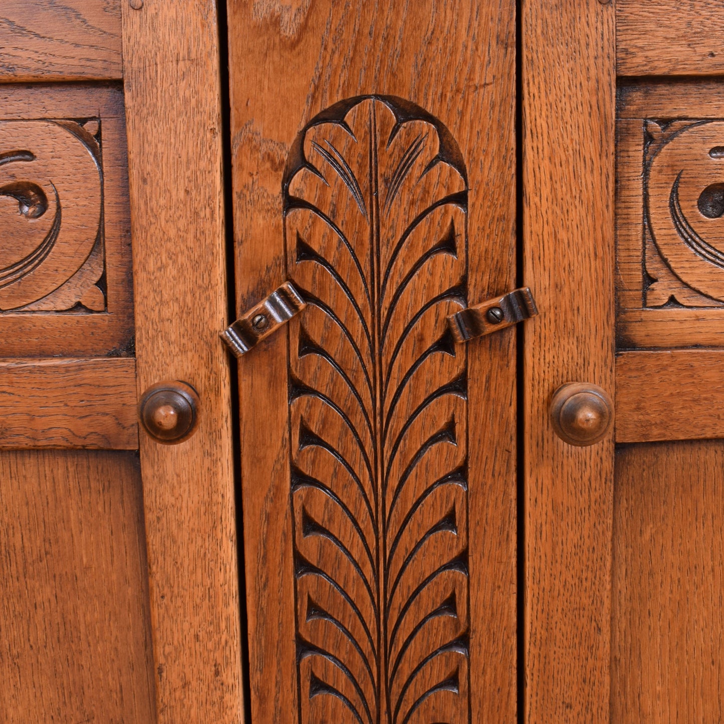 Carved Oak Court Cabinet