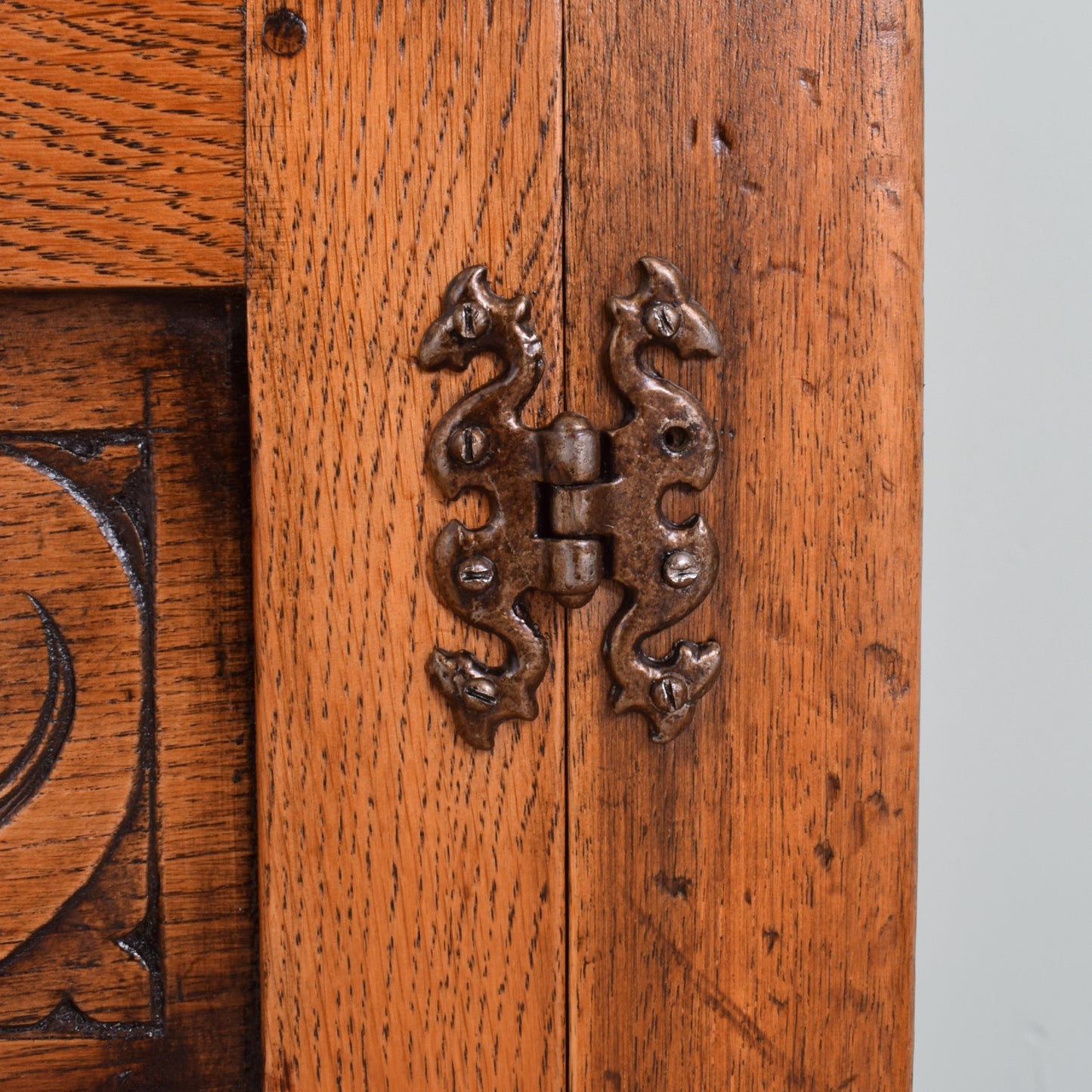 Carved Oak Court Cabinet