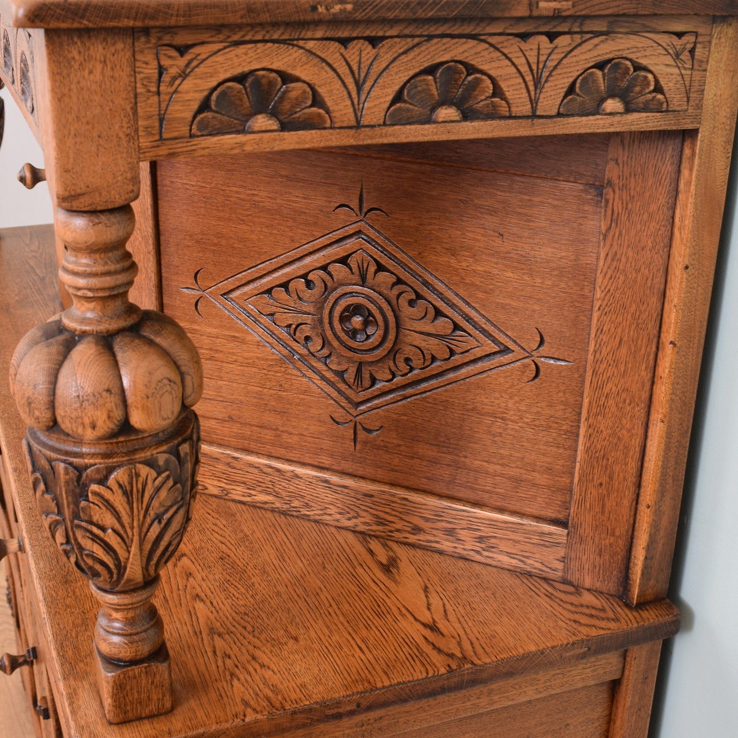 Carved Oak Court Cabinet