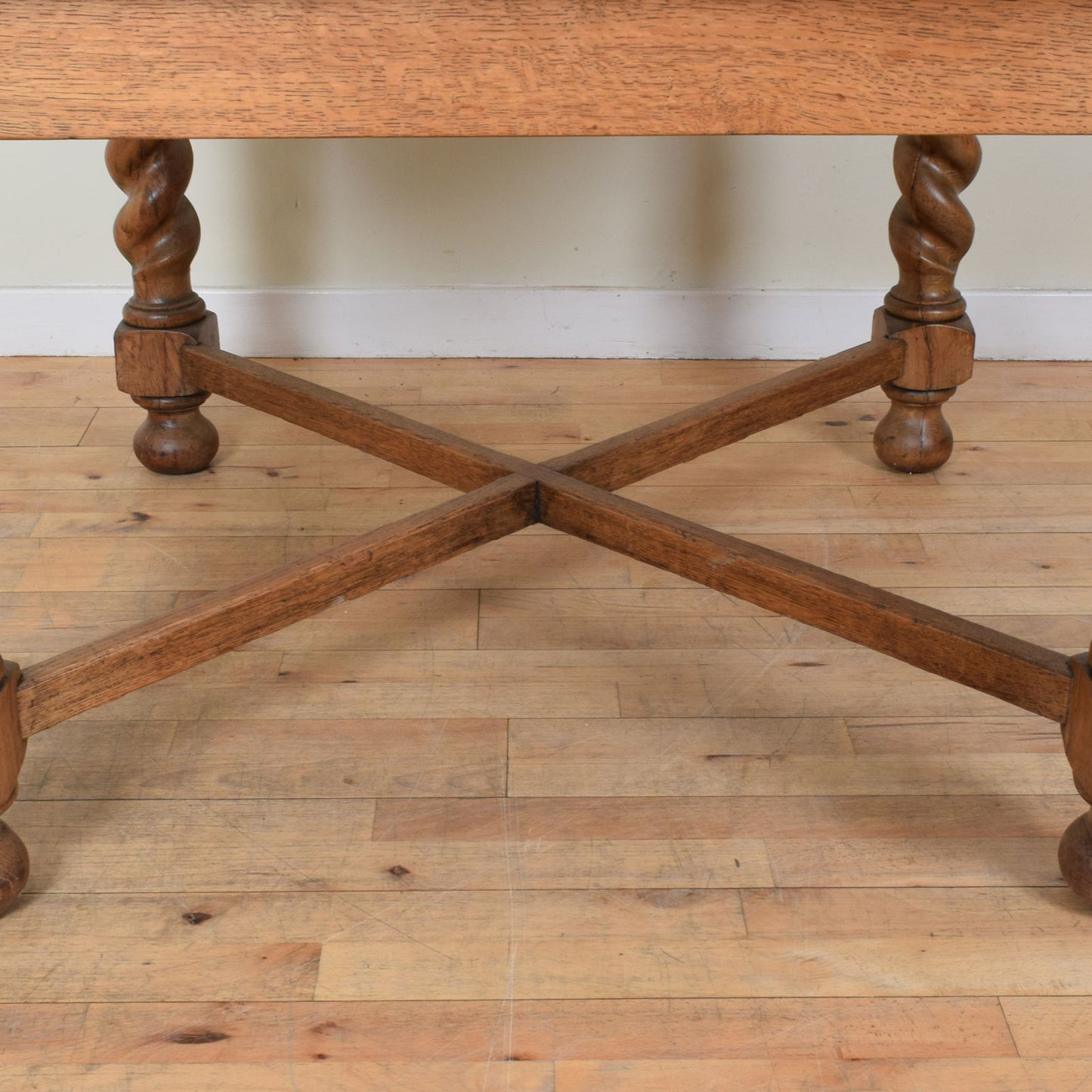 Oak Barley Twist Table and Four