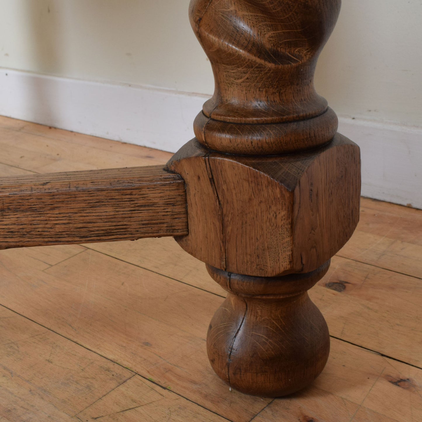 Oak Barley Twist Table and Four