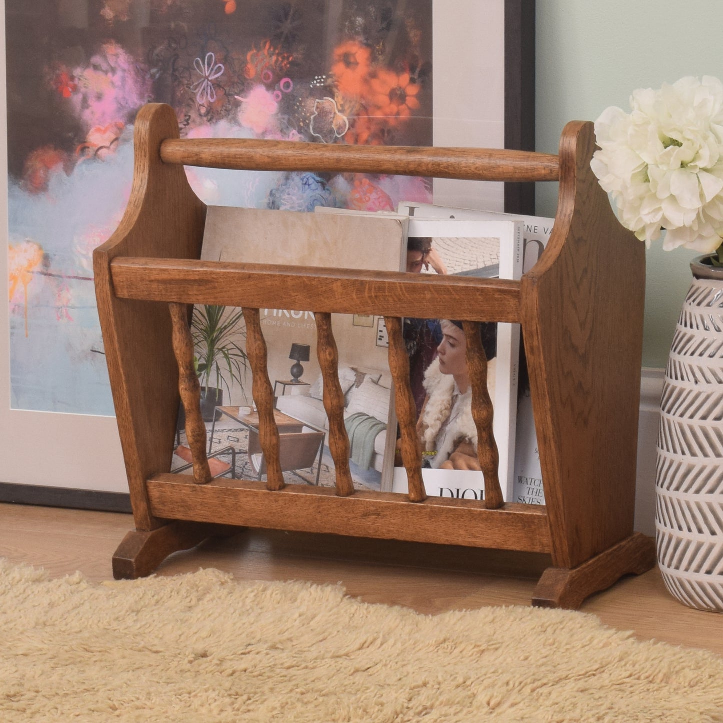 Oak Magazine Rack